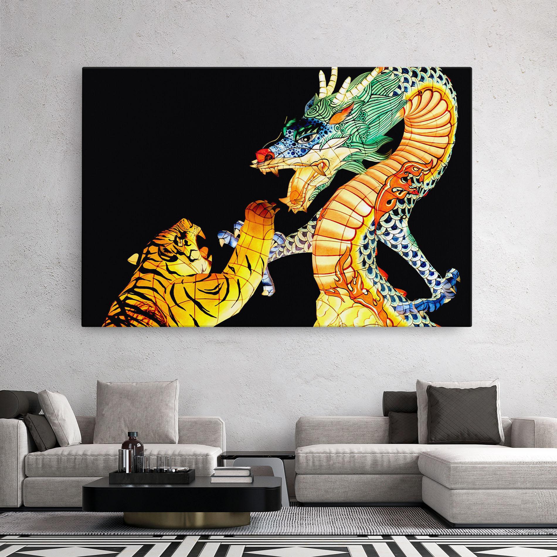 Tablou Canvas Chinese Dragon And Tiger mockup 2