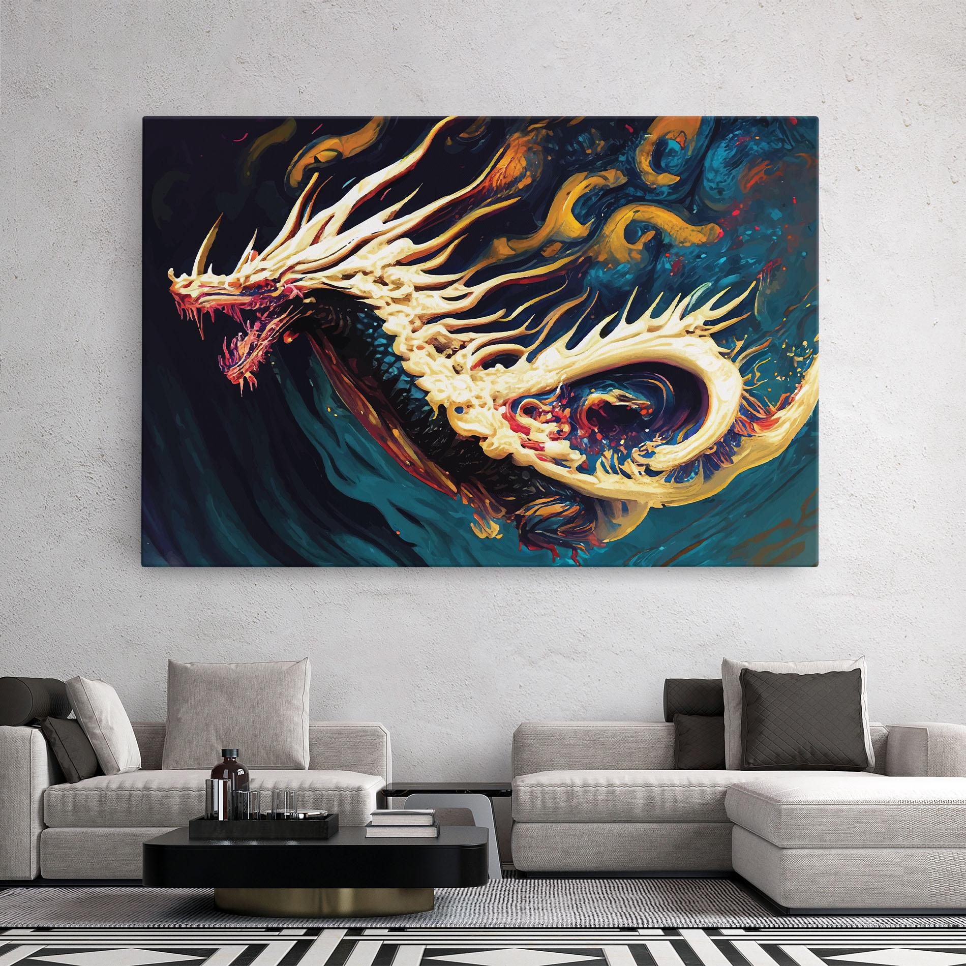 Tablou Canvas Flying Acrylic Dragon mockup 2