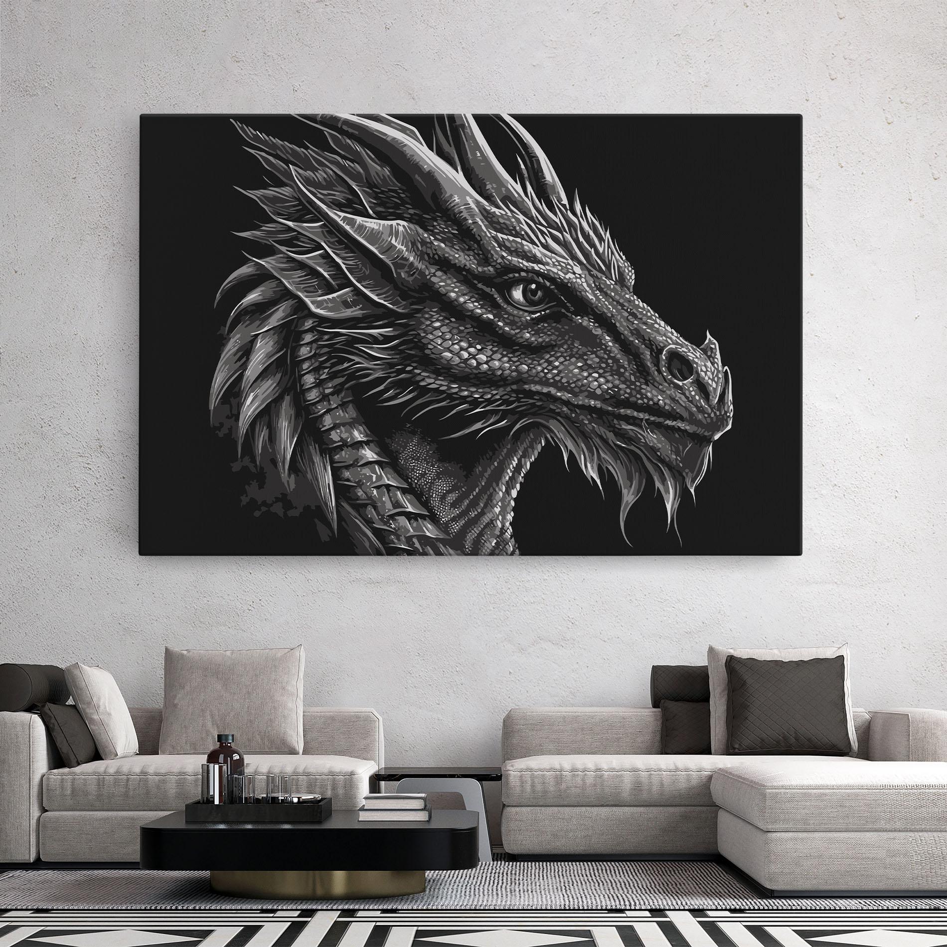 Tablou Canvas Grey Dragon mockup 2