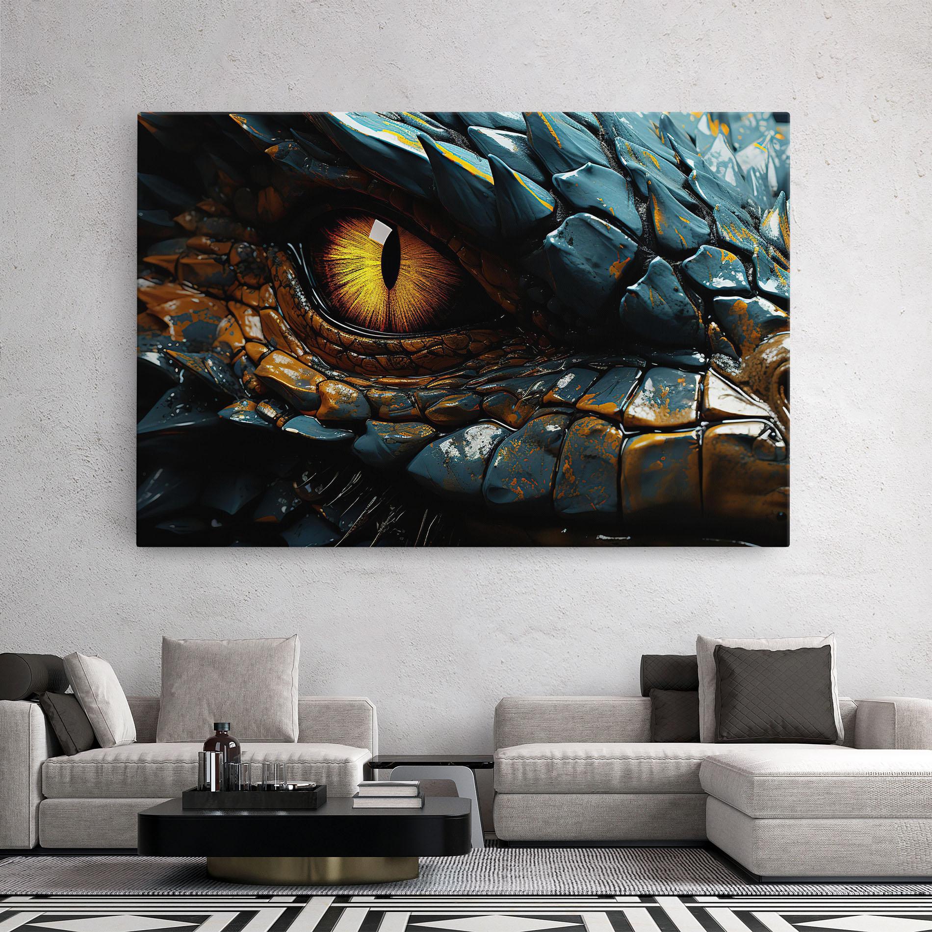 Tablou Canvas Yellow Dragon Eye mockup 2