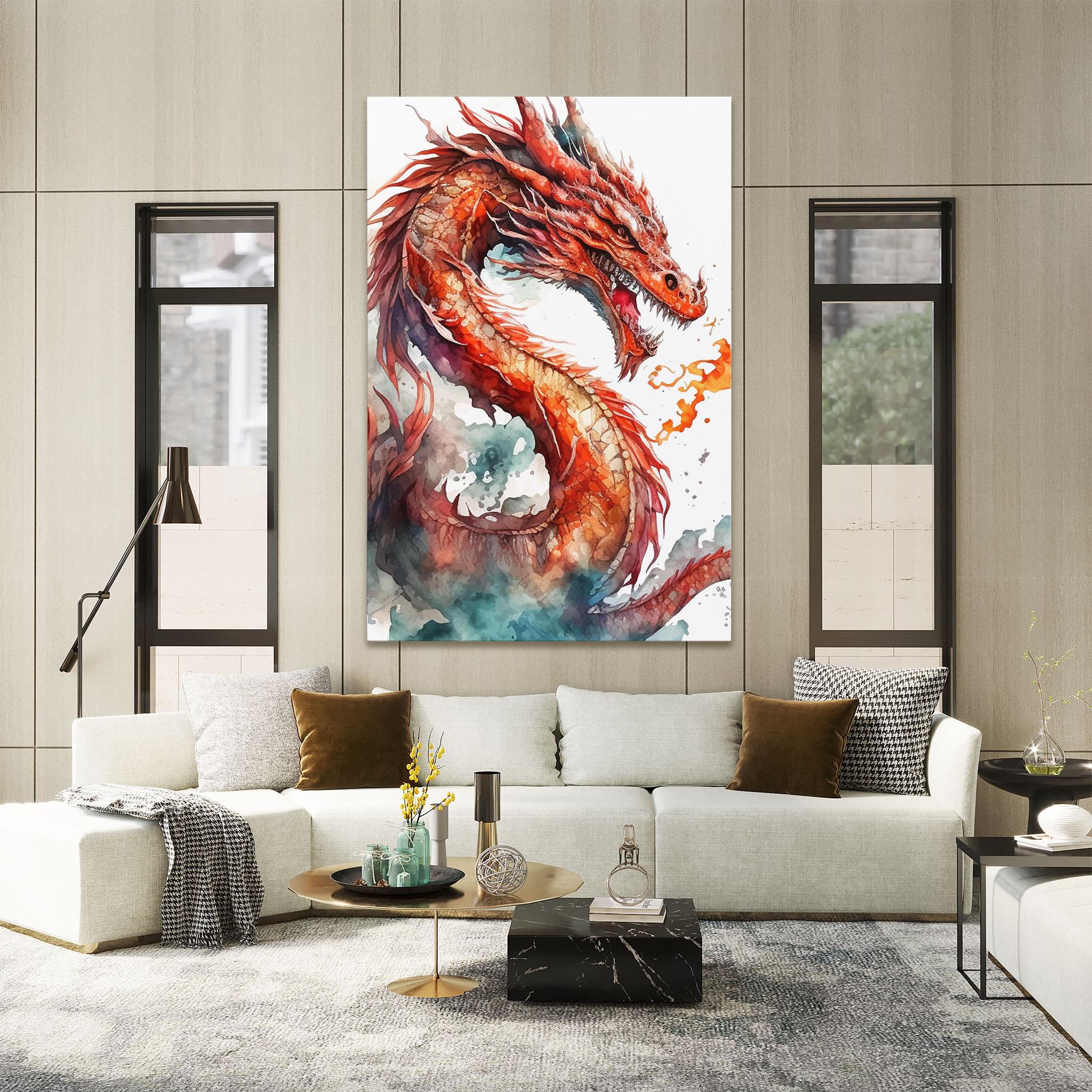 Tablou Canvas Fire Dragon mockup 2