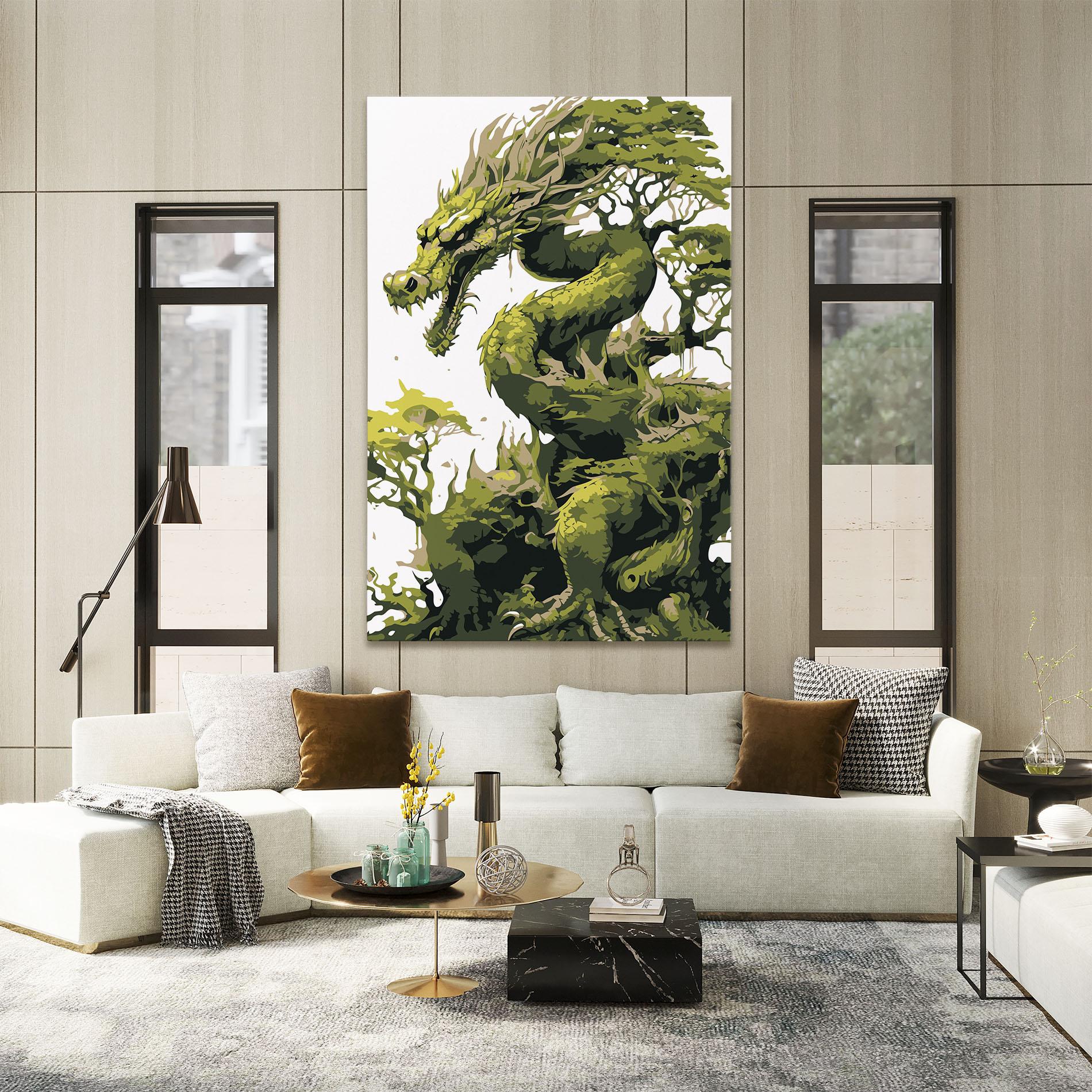 Tablou Canvas Green Nature Dragon mockup 2