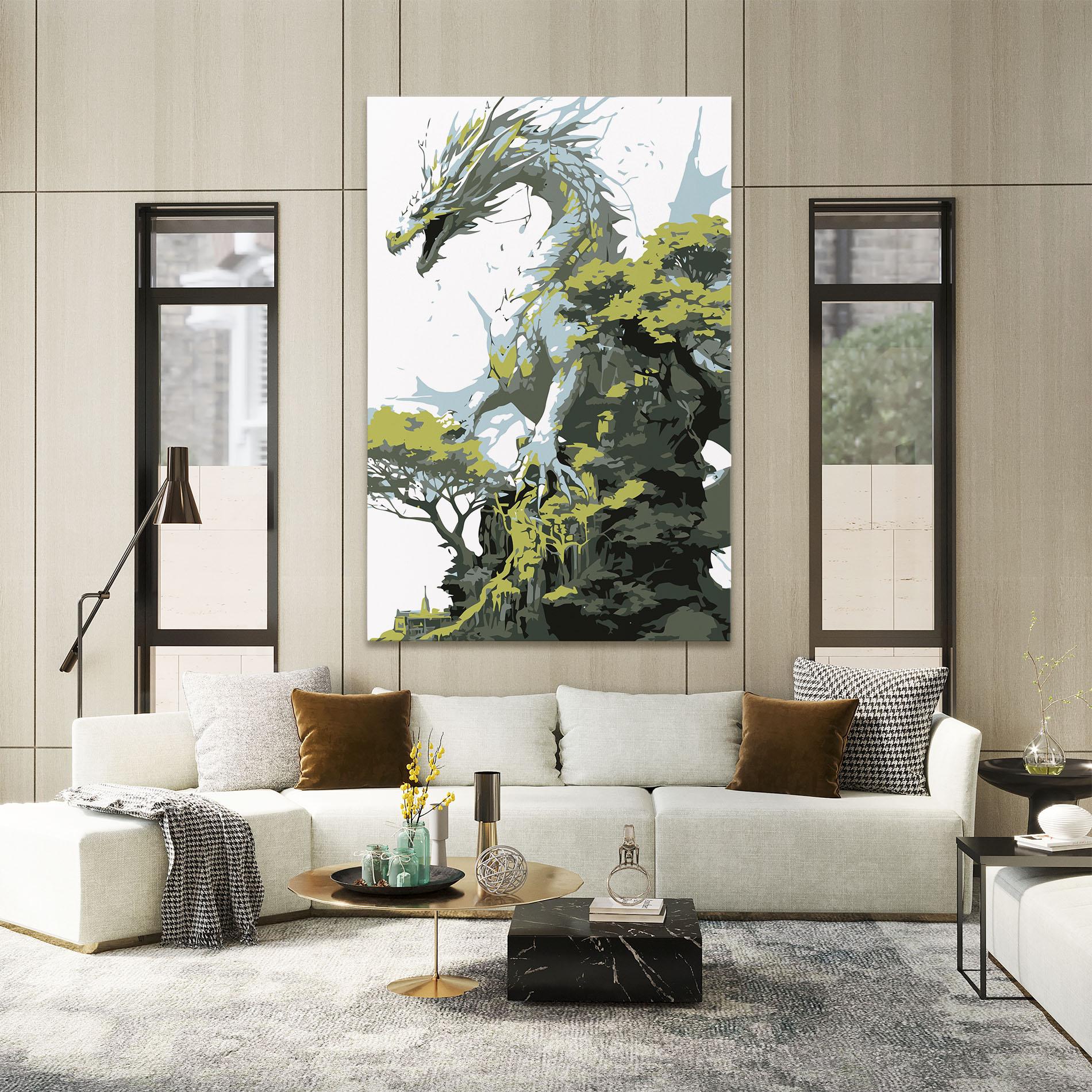 Tablou Canvas Grey Nature Dragon mockup 2