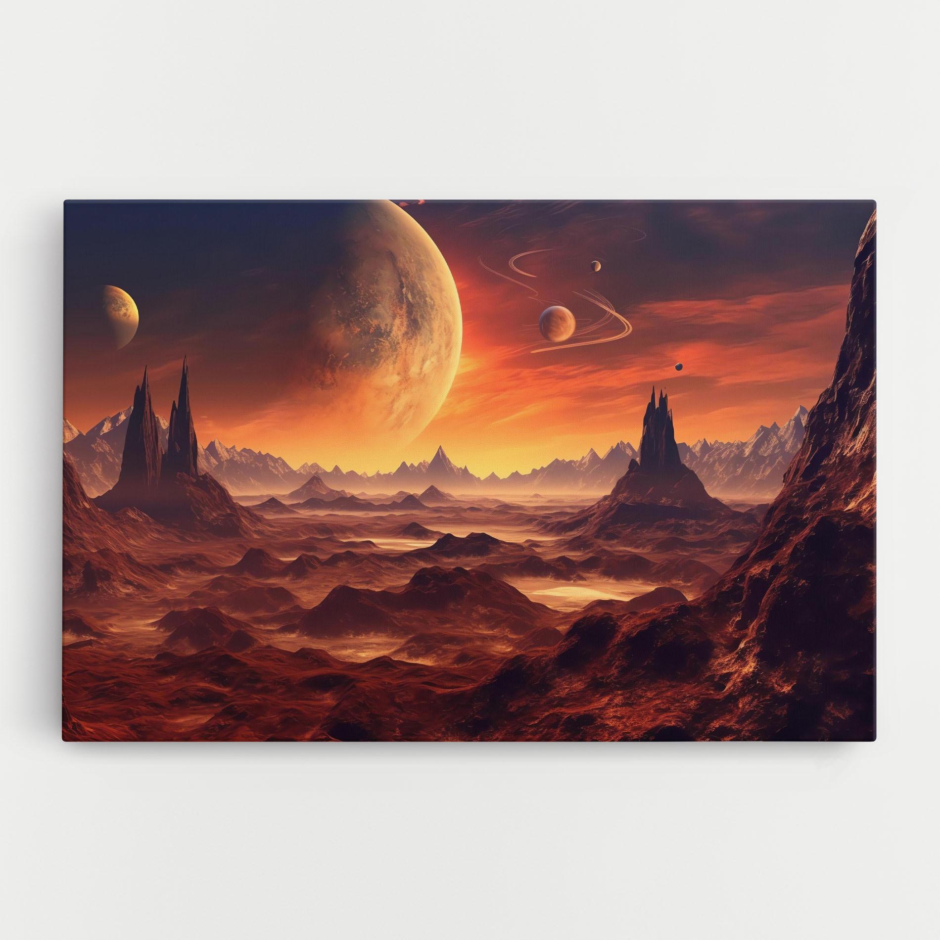 Tablou Canvas Fiery Orange Sunset mockup 0
