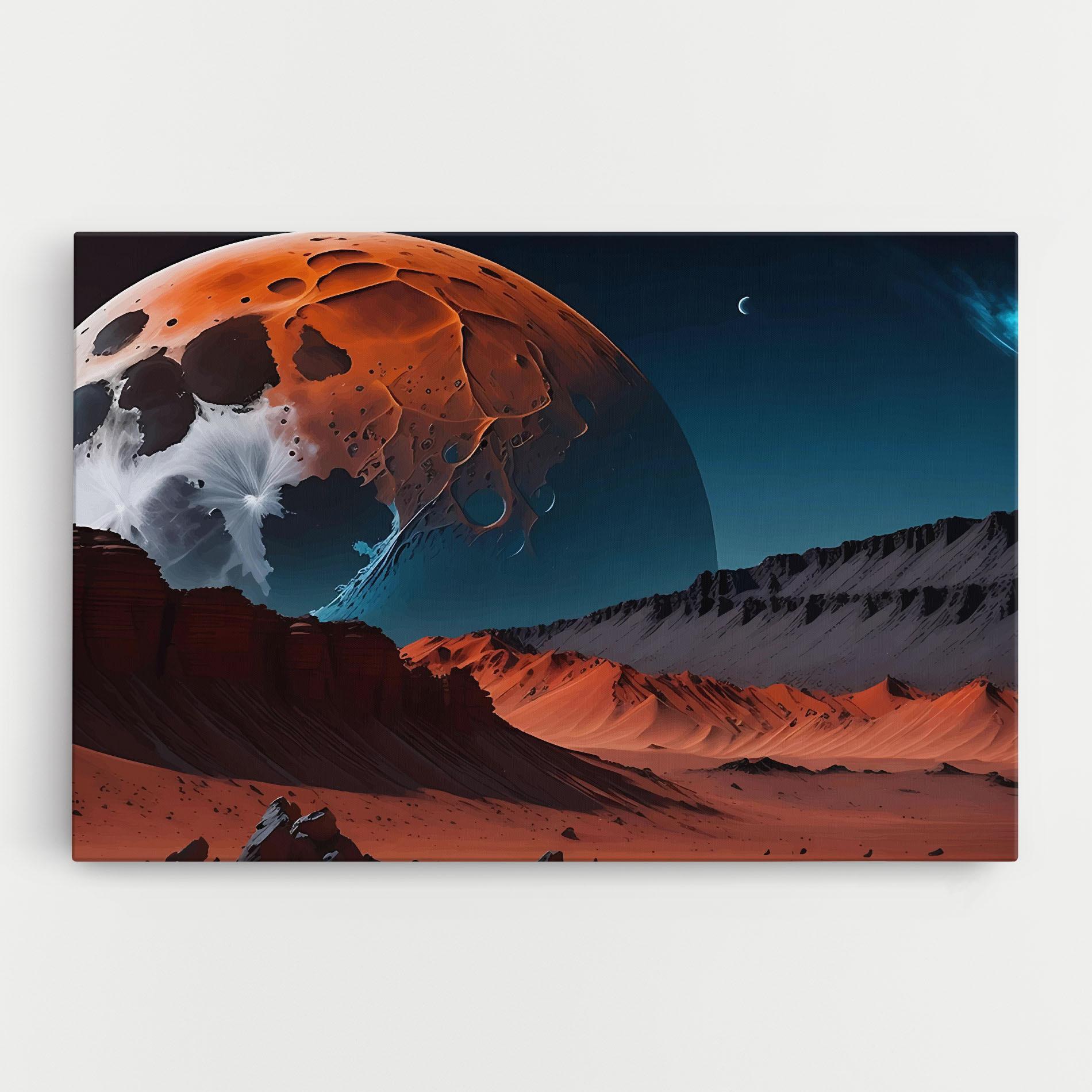 Tablou Canvas Grey Orange Moon Art mockup 0