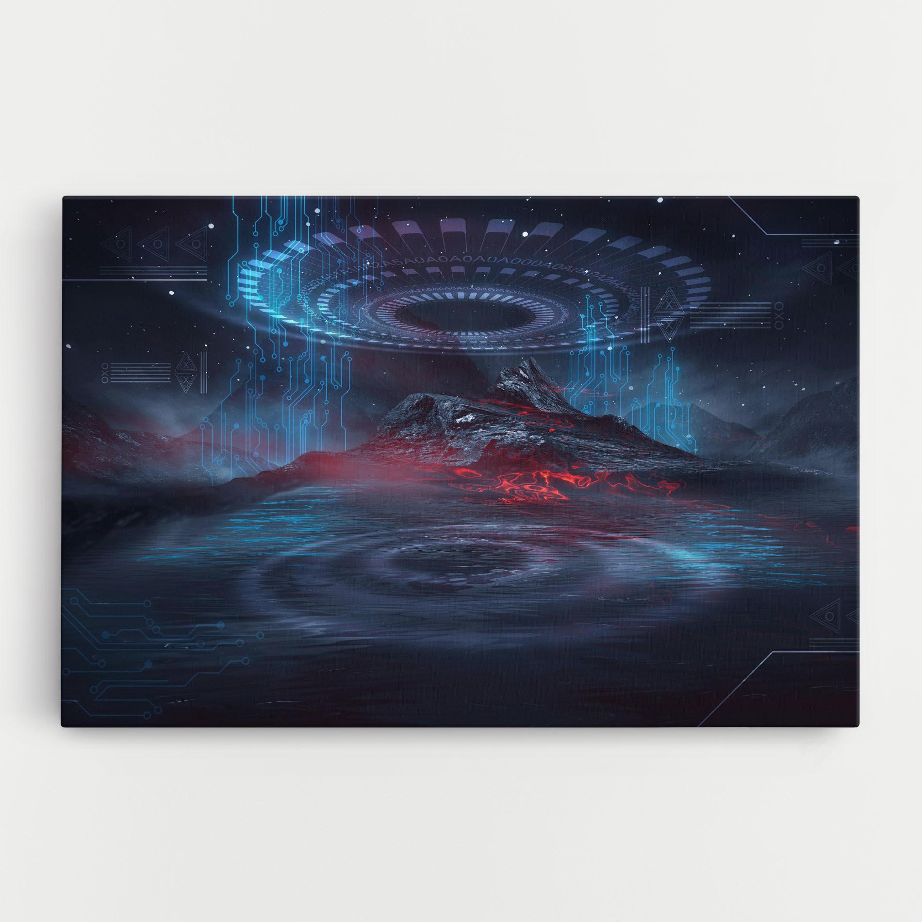 Tablou Canvas Neon Space Galaxy mockup 0