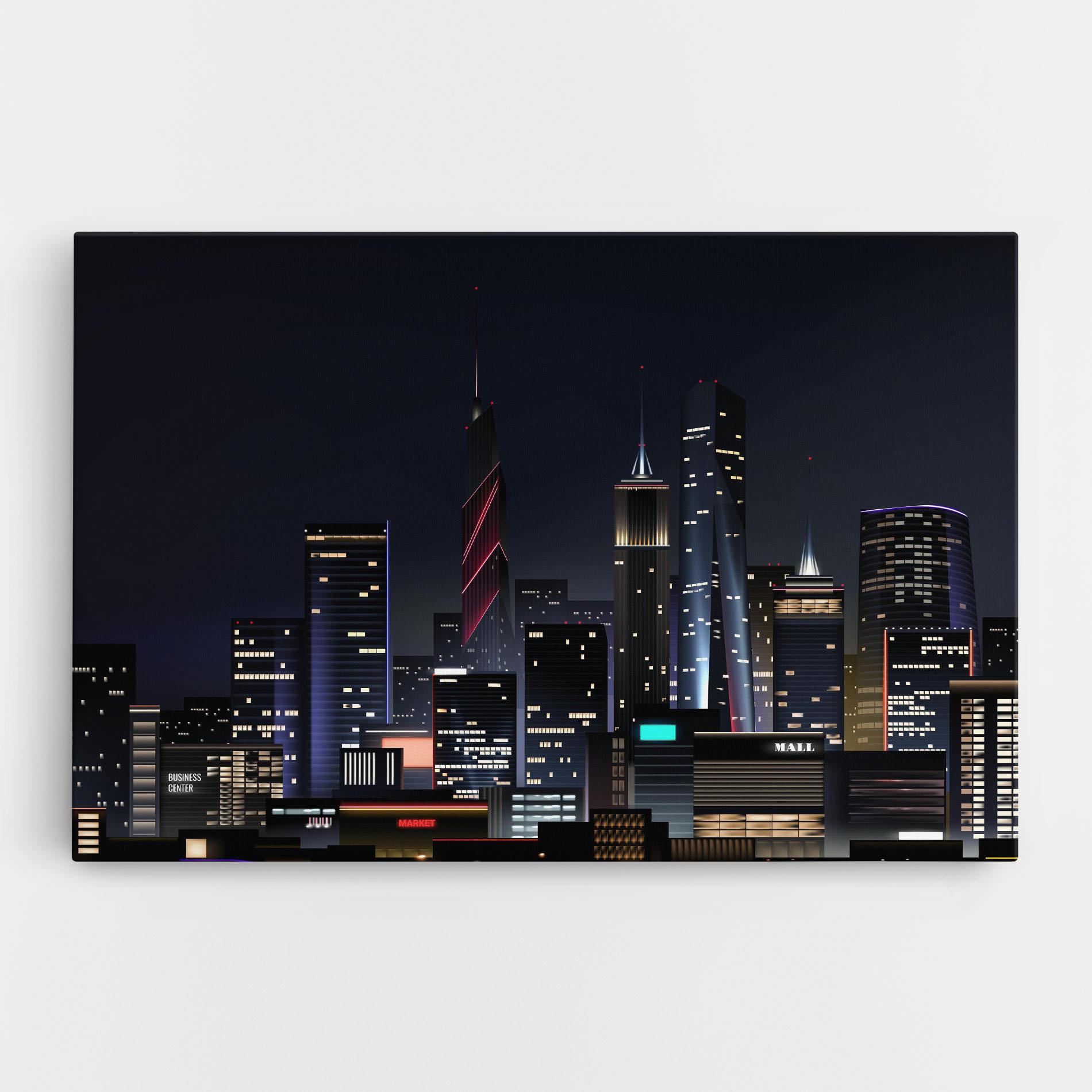 Tablou Canvas Night City mockup 0