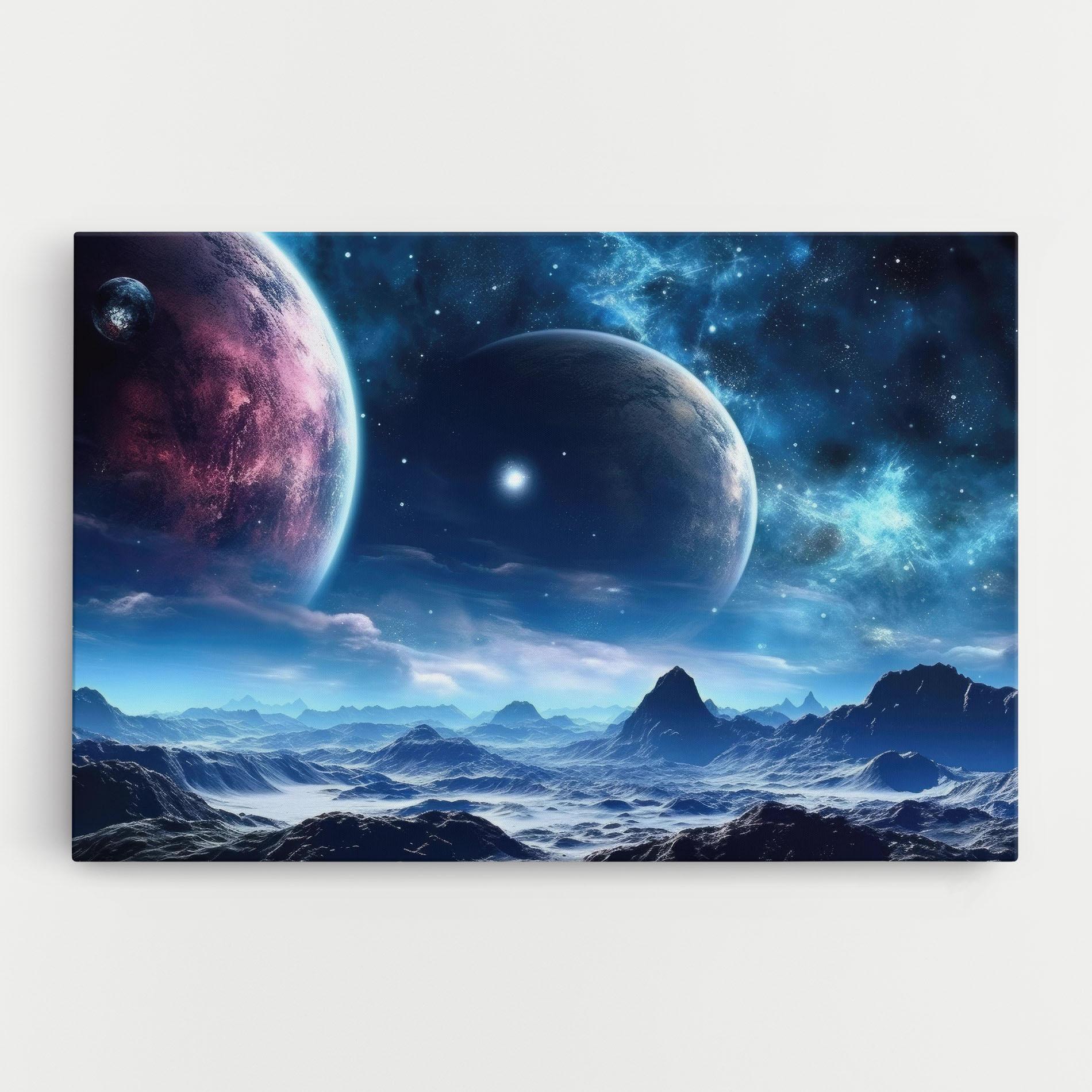 Tablou Canvas Space Planets And Stars mockup 0