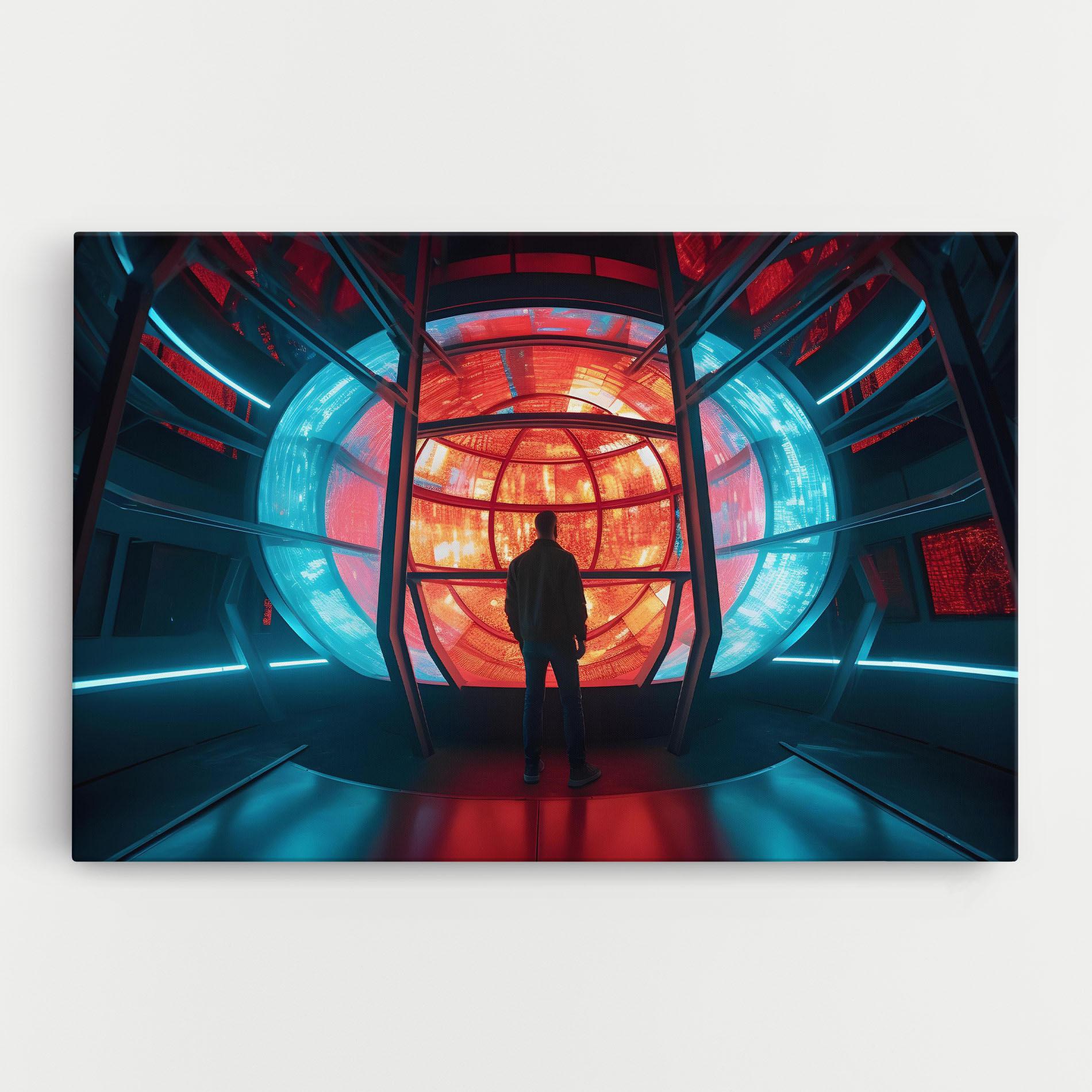 Tablou Canvas Tunnel Red Blue Light mockup 0