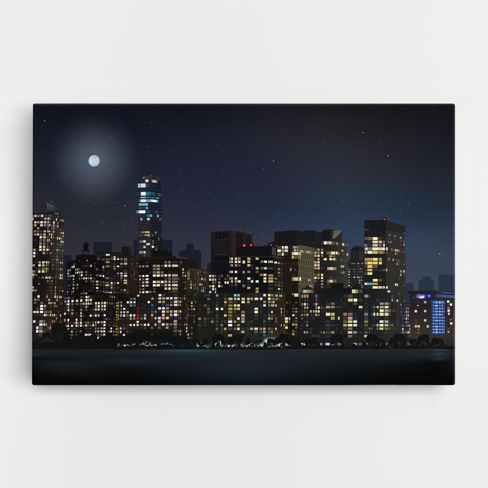Tablou Canvas Urban City Night mockup 0