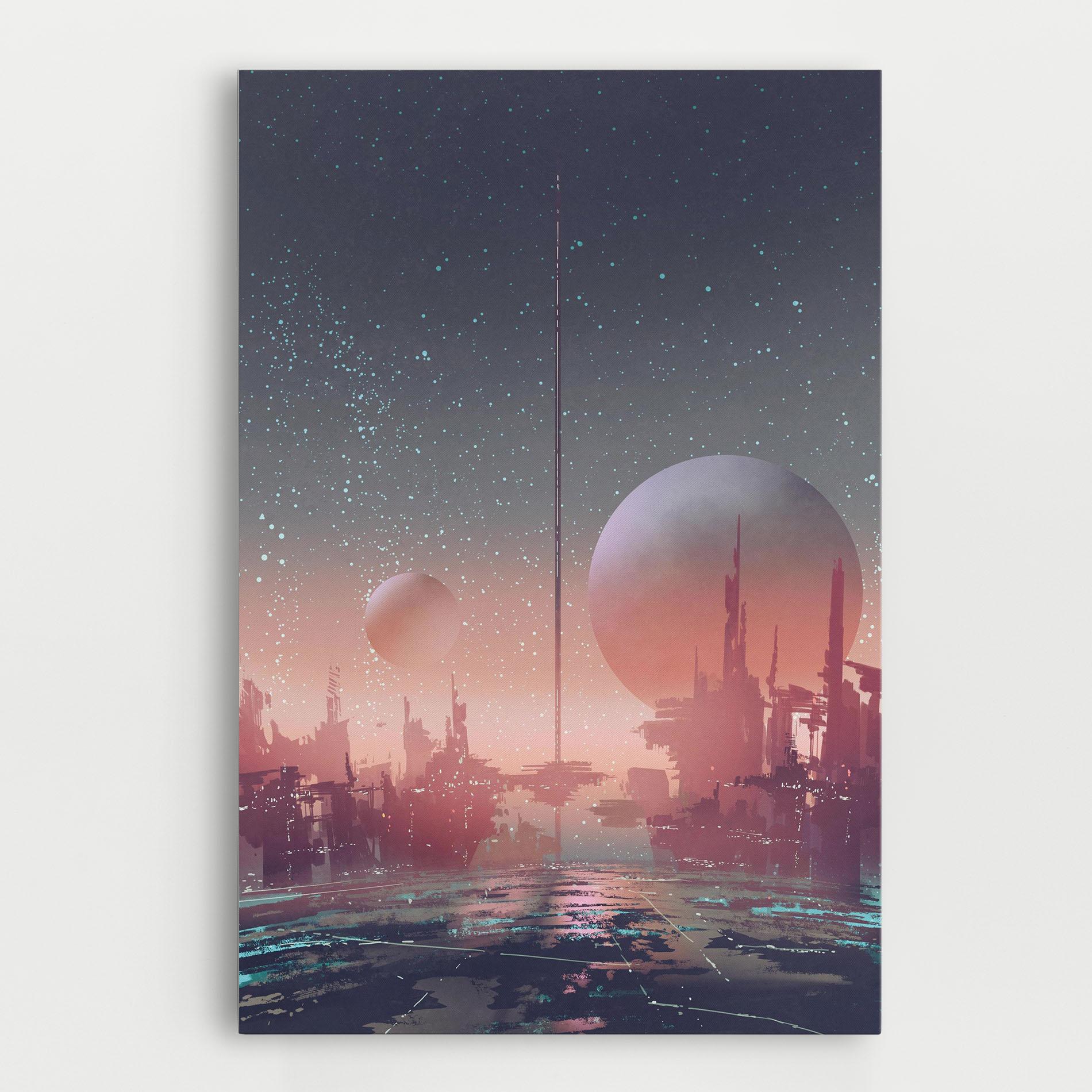 Tablou Canvas Futuristic Alien Buildings mockup 0