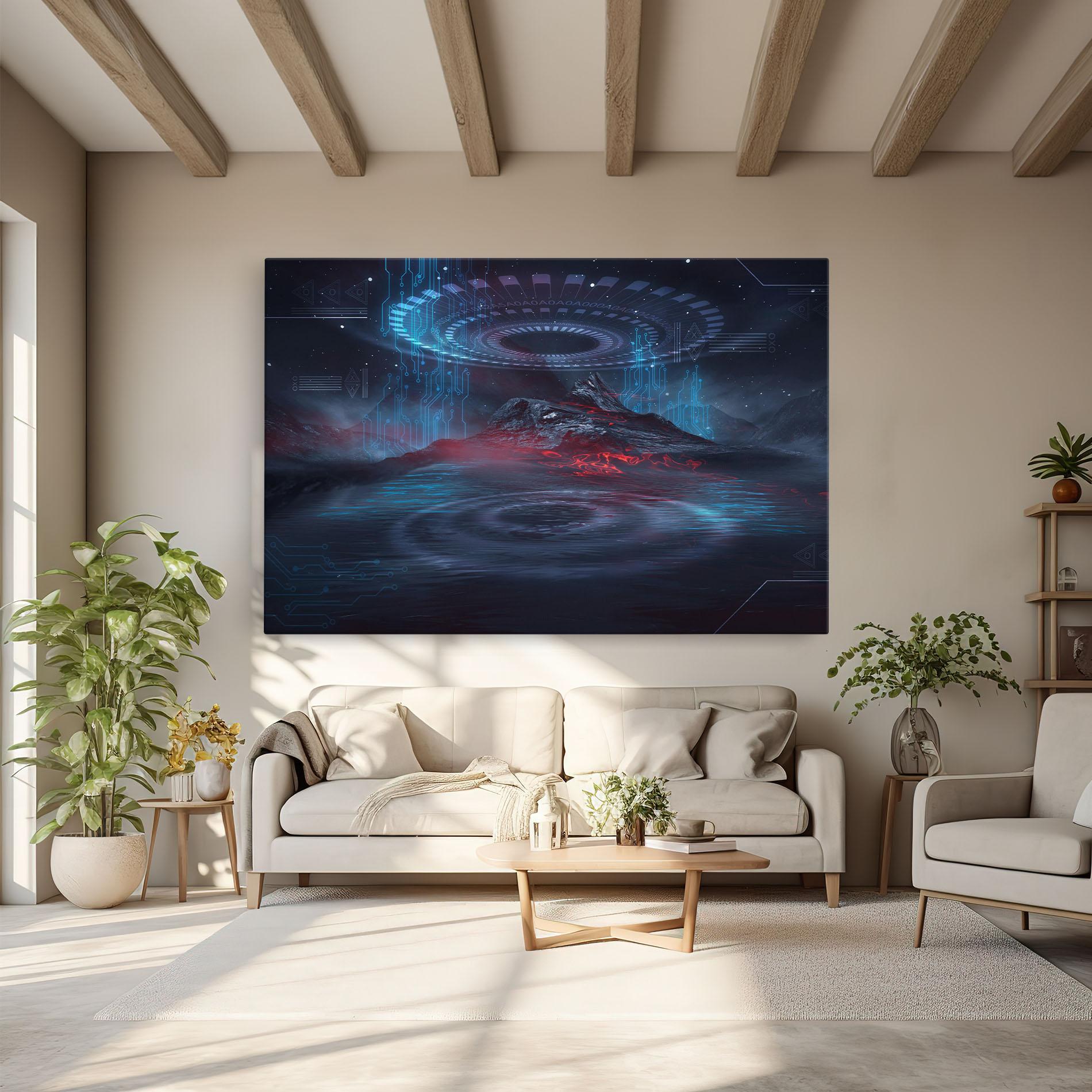 Tablou Canvas Neon Space Galaxy mockup 6