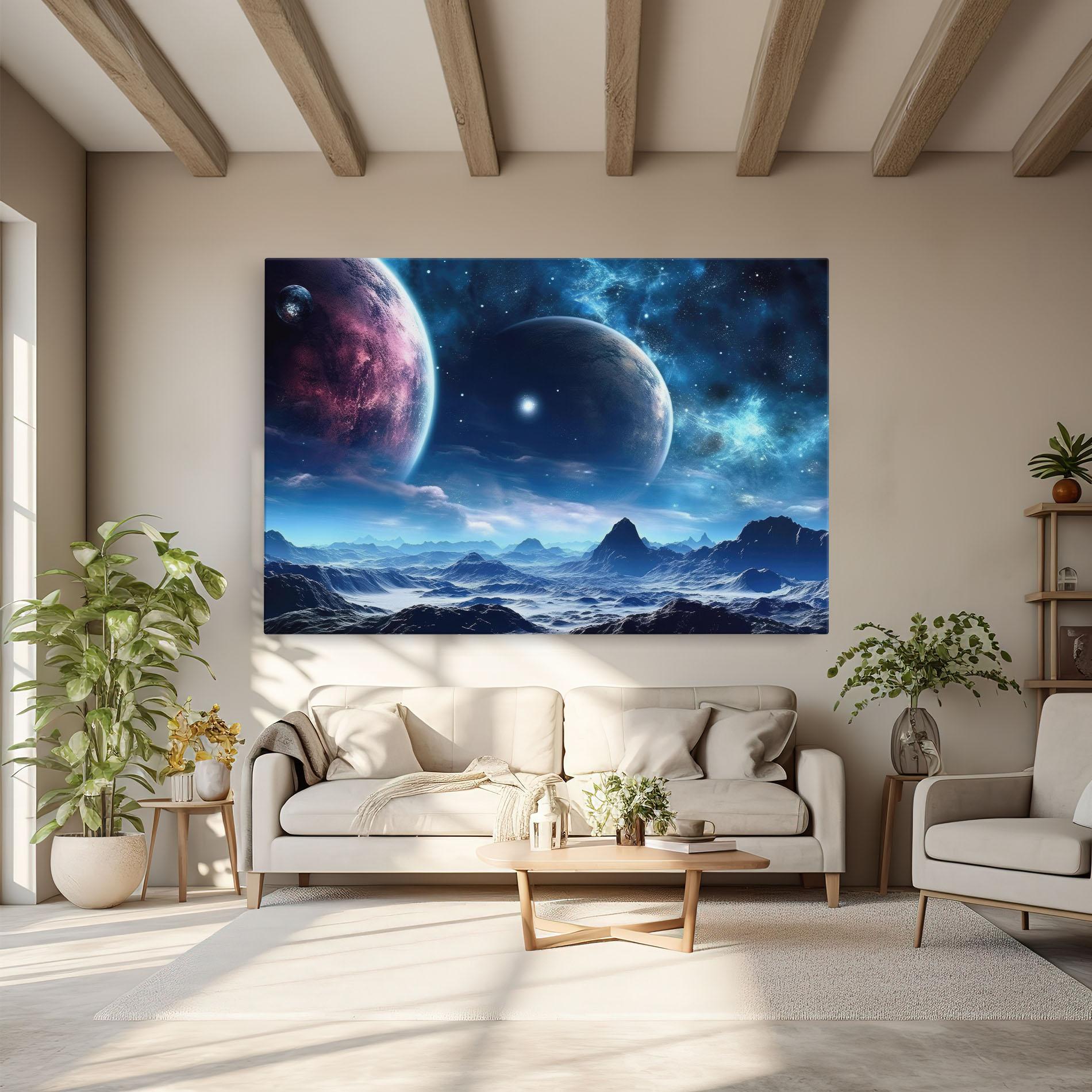 Tablou Canvas Space Planets And Stars mockup 6