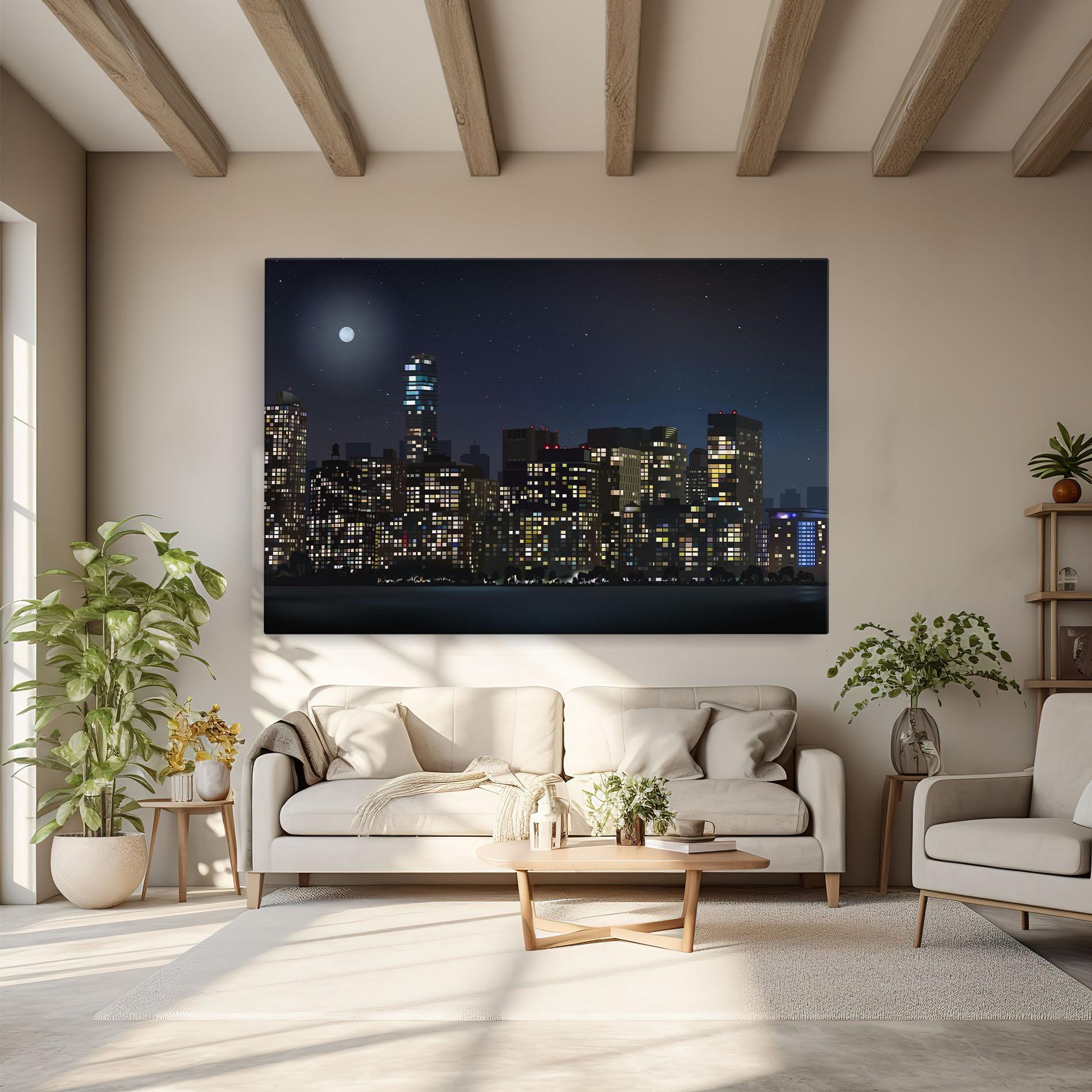 Tablou Canvas Urban City Night mockup 6