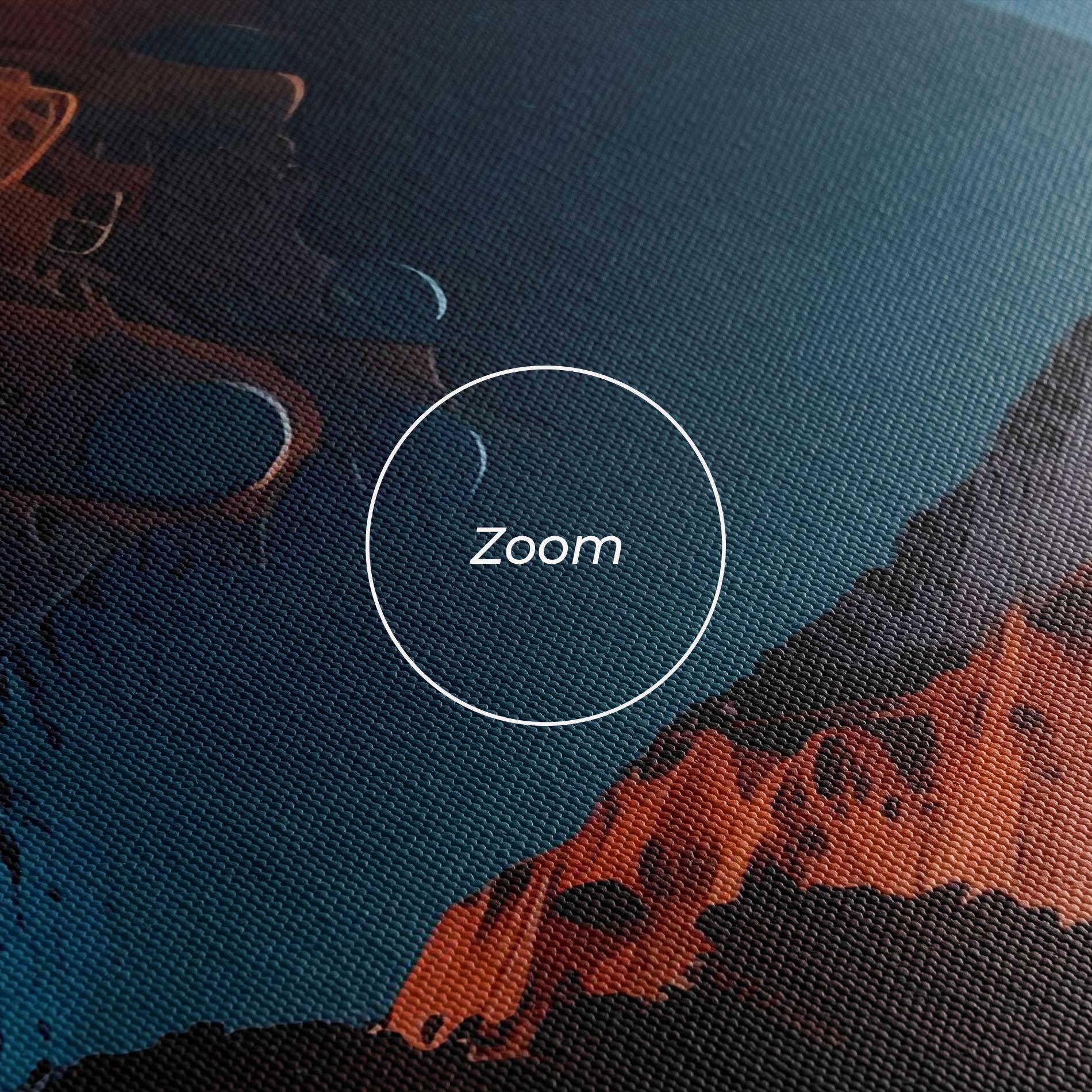 Tablou Canvas Grey Orange Moon Art mockup 3