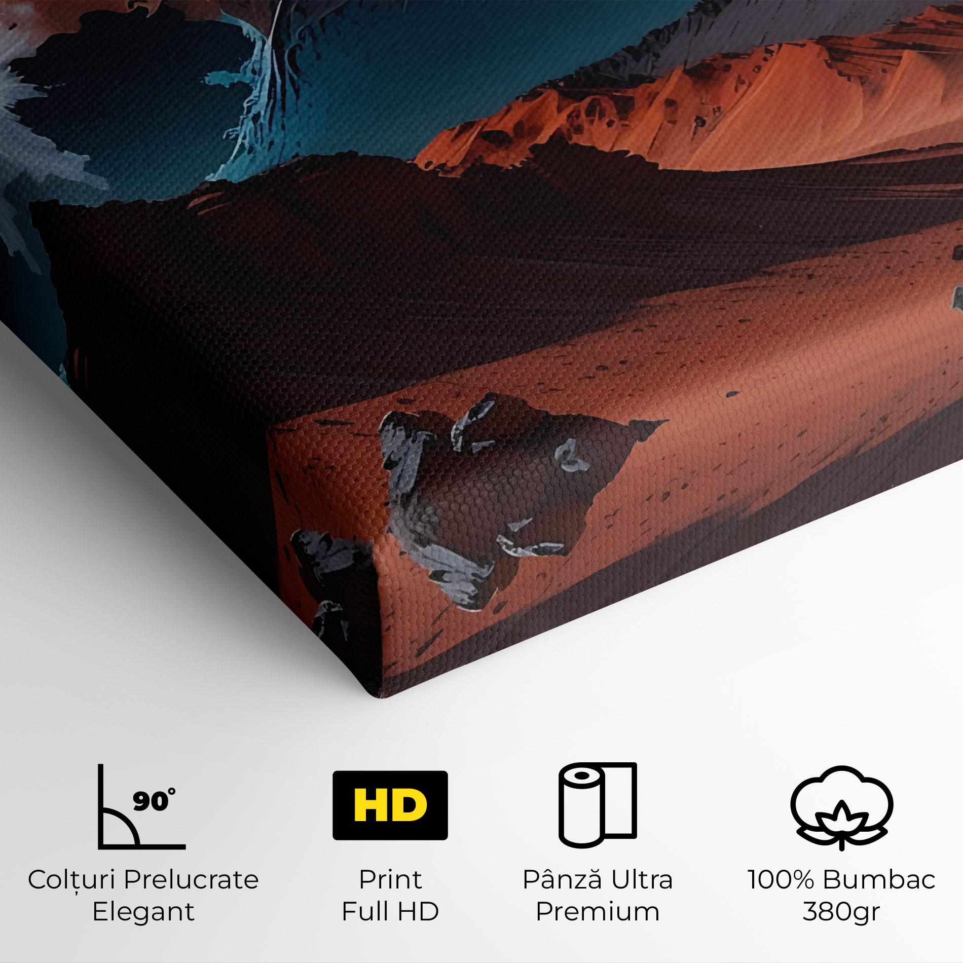 Tablou Canvas Grey Orange Moon Art mockup 4