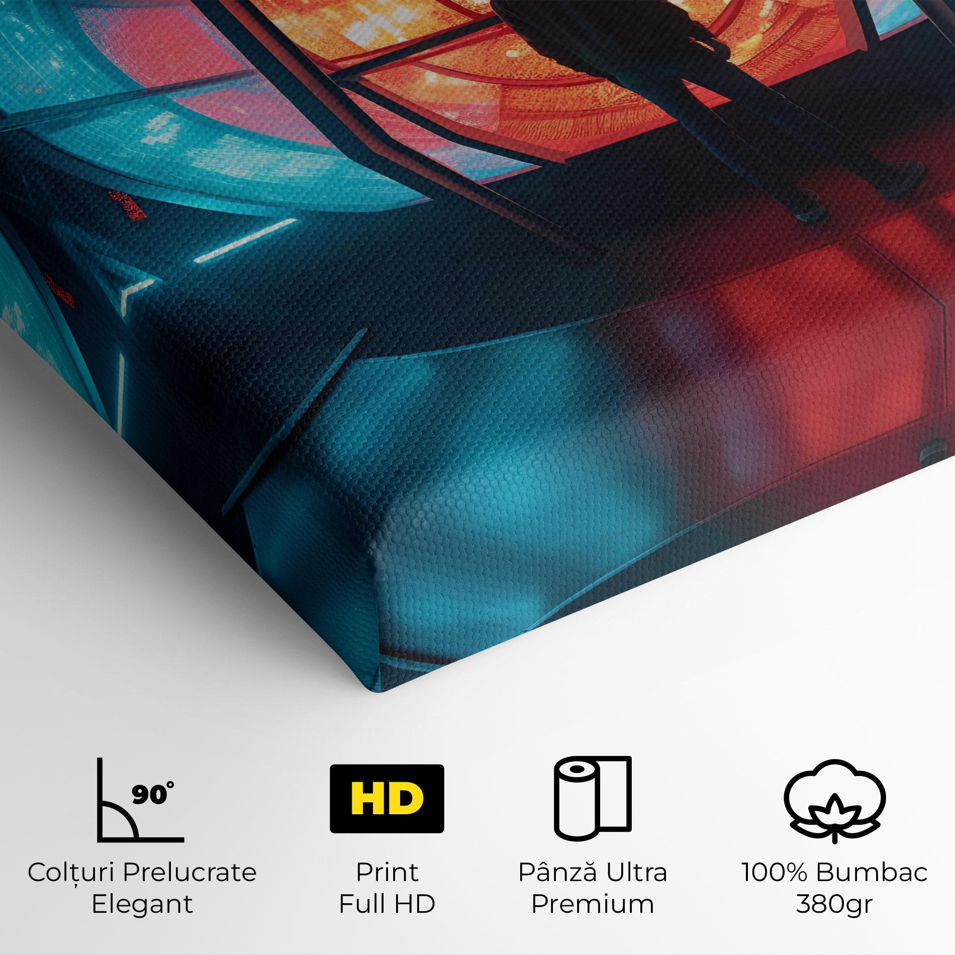 Tablou Canvas Tunnel Red Blue Light mockup 4