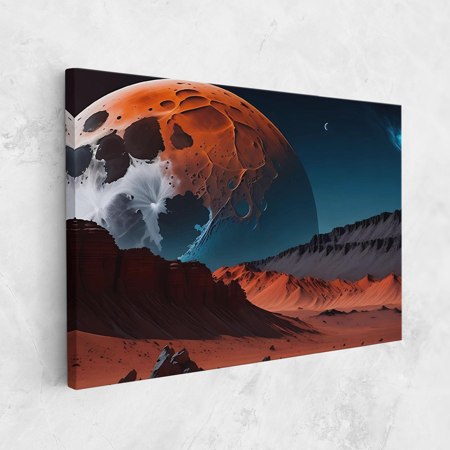 Tablou Canvas Grey Orange Moon Art mockup 1
