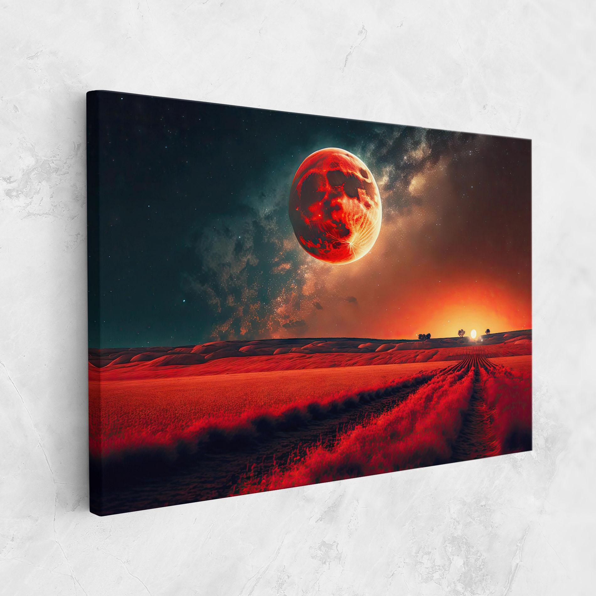 Tablou Canvas Huge Red Moon mockup 1