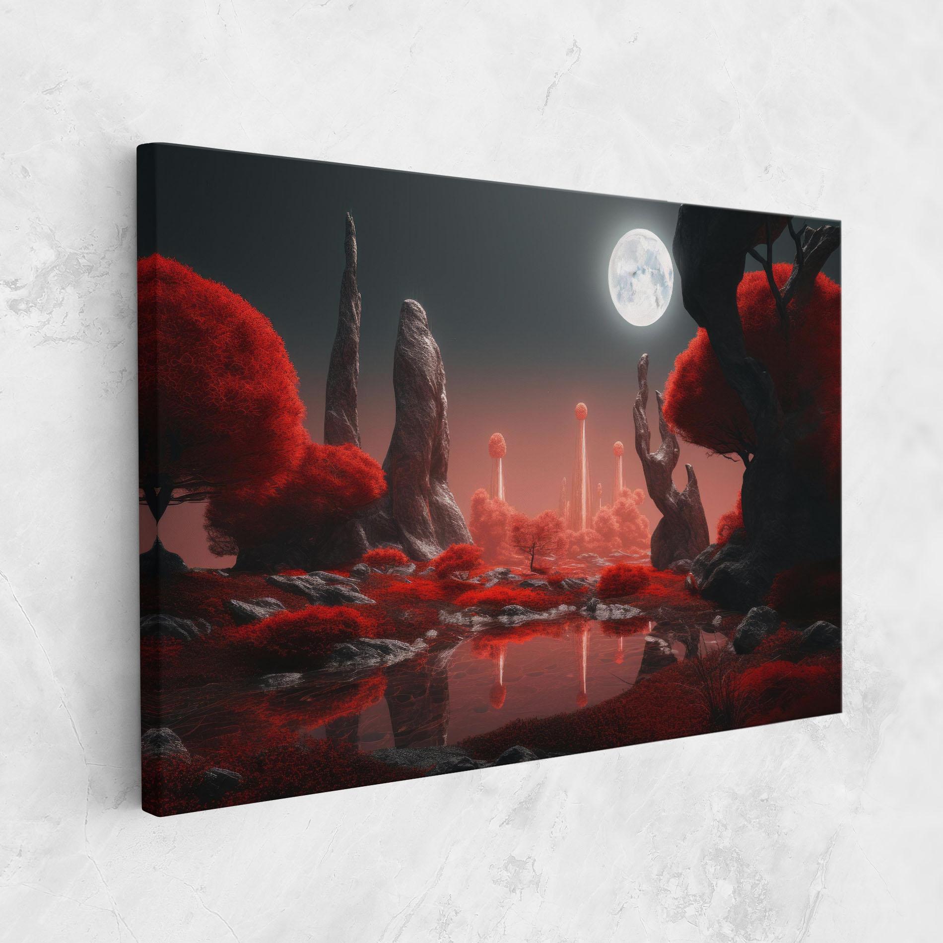 Tablou Canvas Red Alien Trees mockup 1