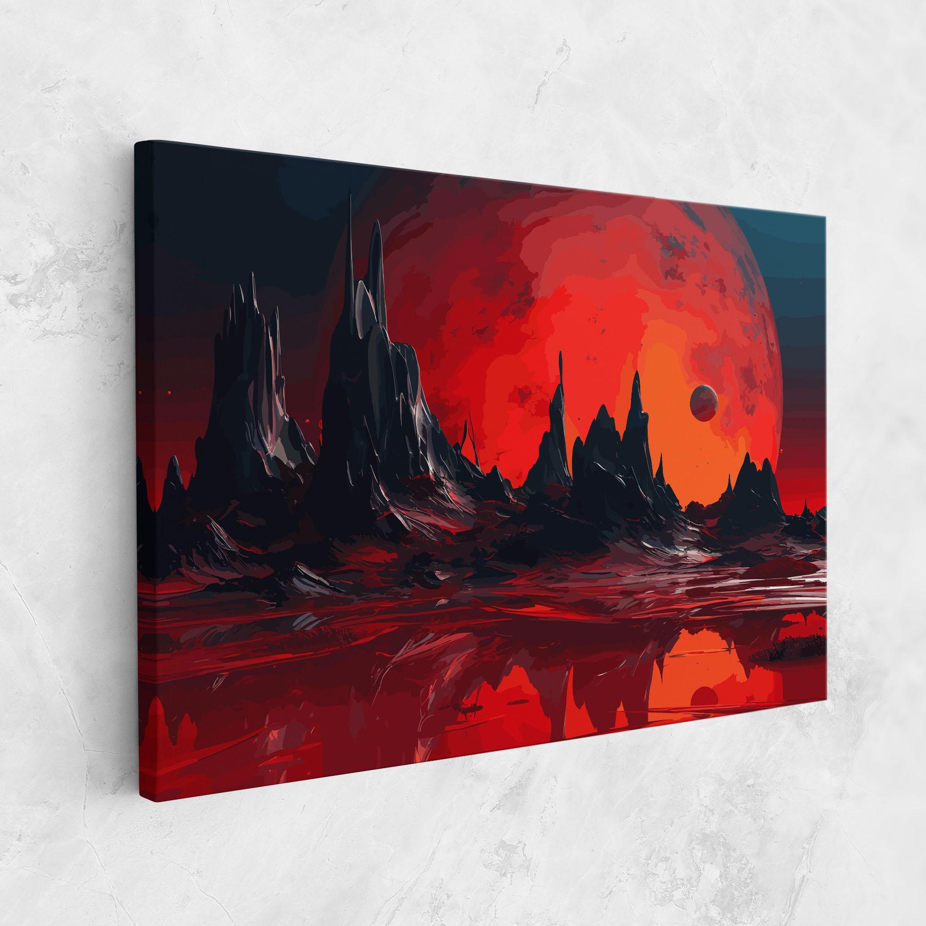 Tablou Canvas Red Moon World mockup 1