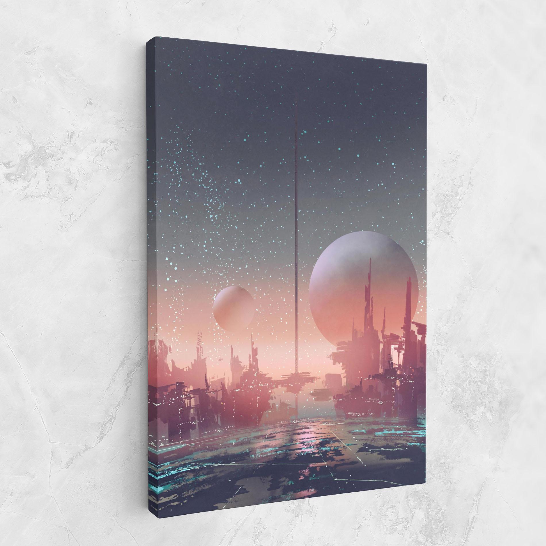 Tablou Canvas Futuristic Alien Buildings mockup 1