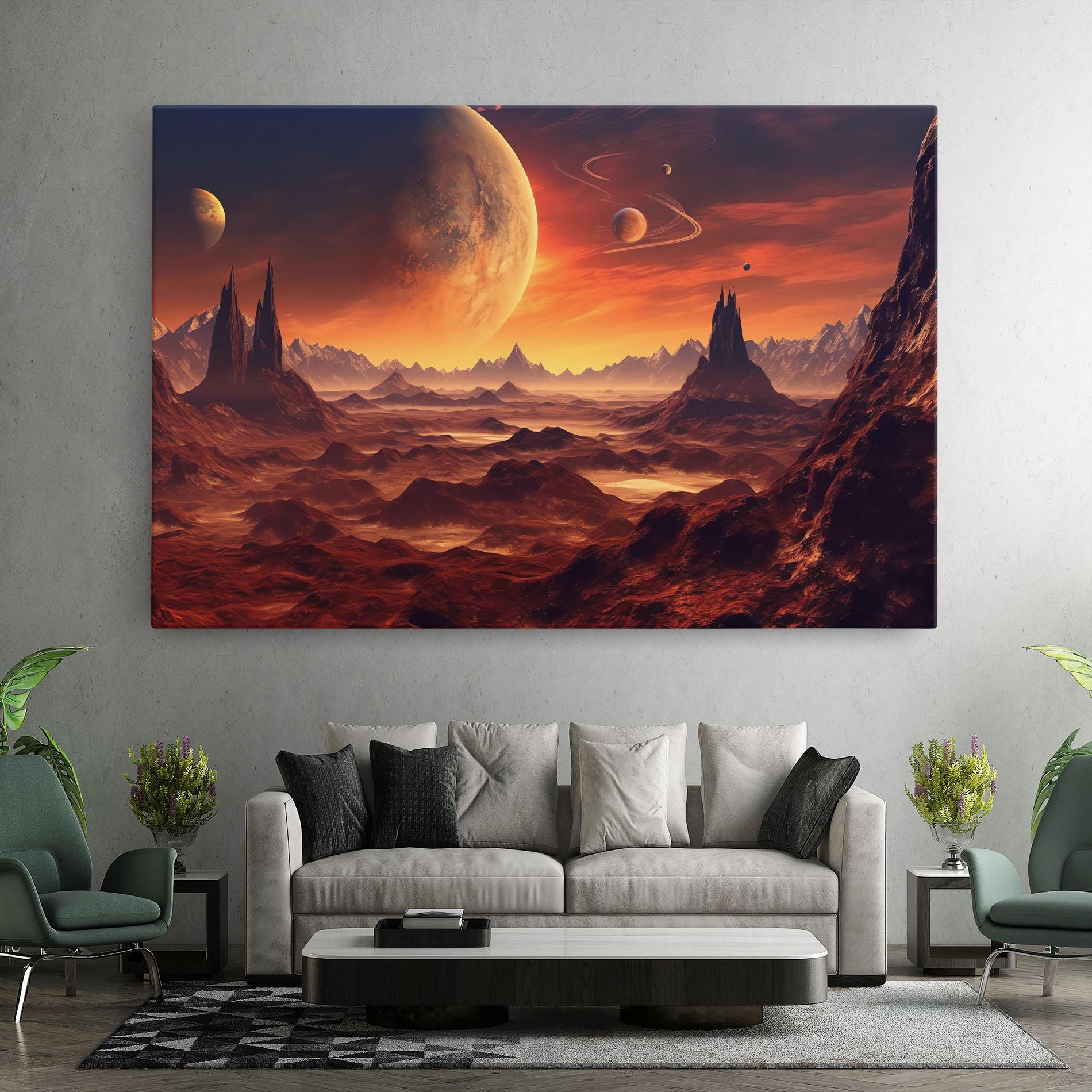 Tablou Canvas Fiery Orange Sunset mockup 7