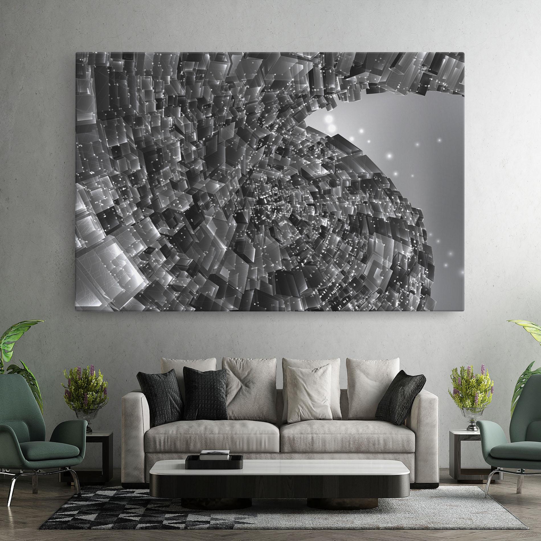 Tablou Canvas Grey Shape View mockup 7