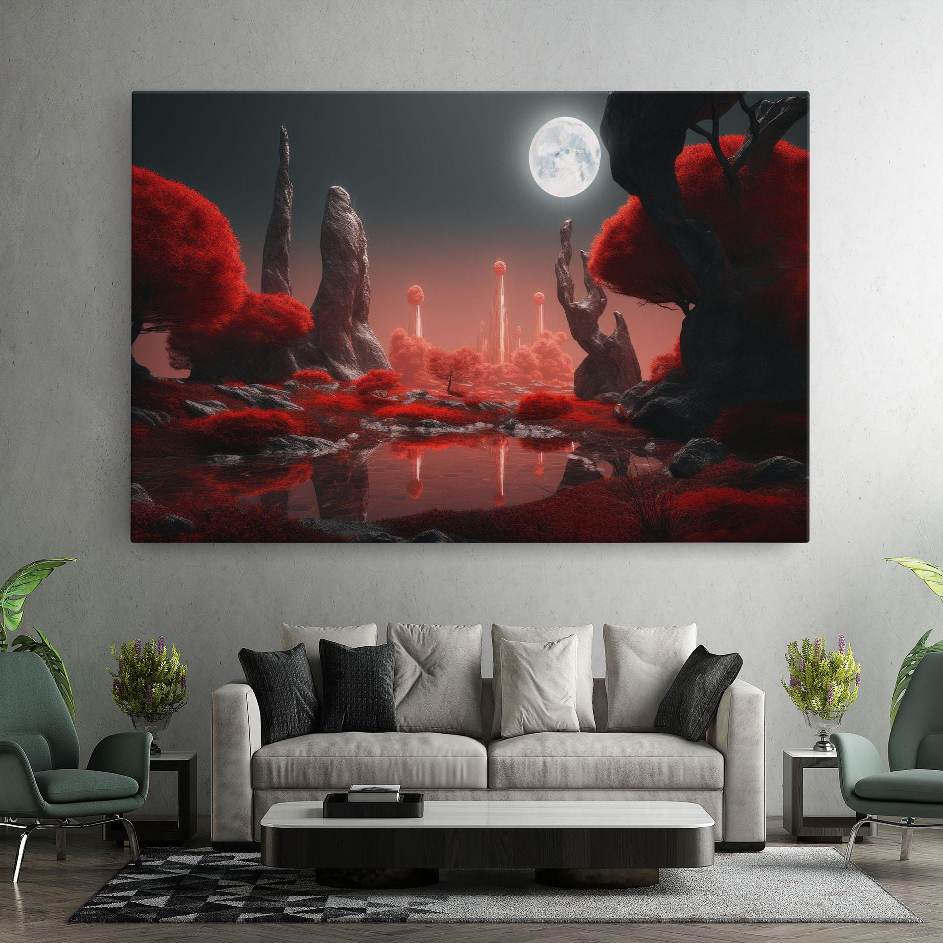 Tablou Canvas Red Alien Trees mockup 7