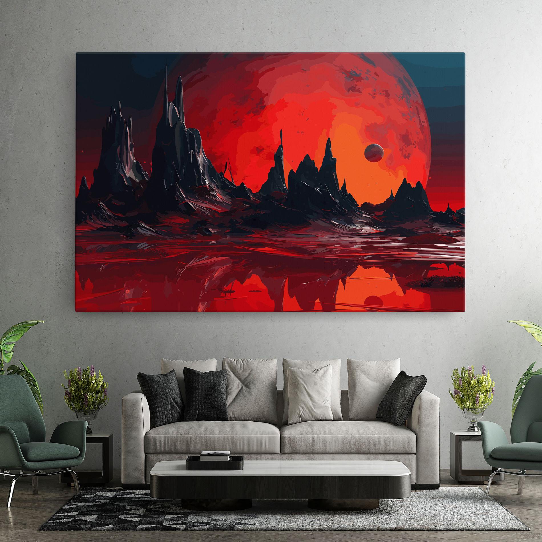 Tablou Canvas Red Moon World mockup 7