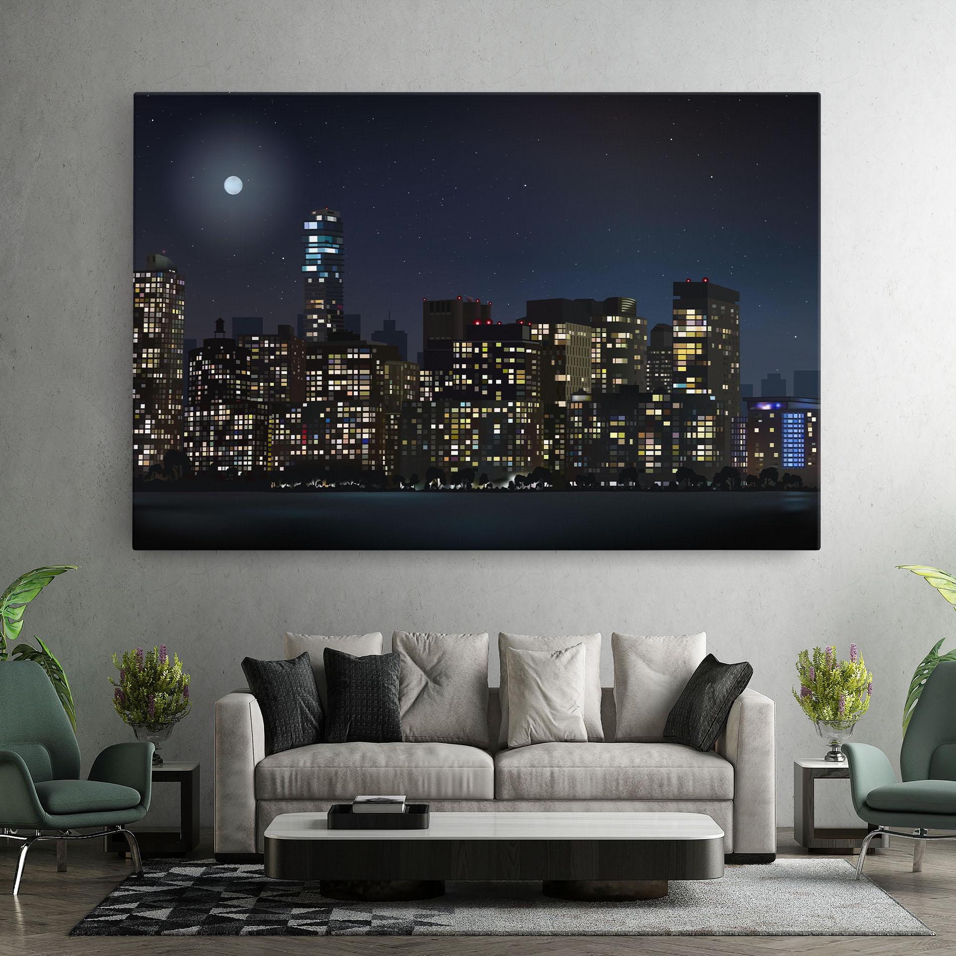 Tablou Canvas Urban City Night mockup 7