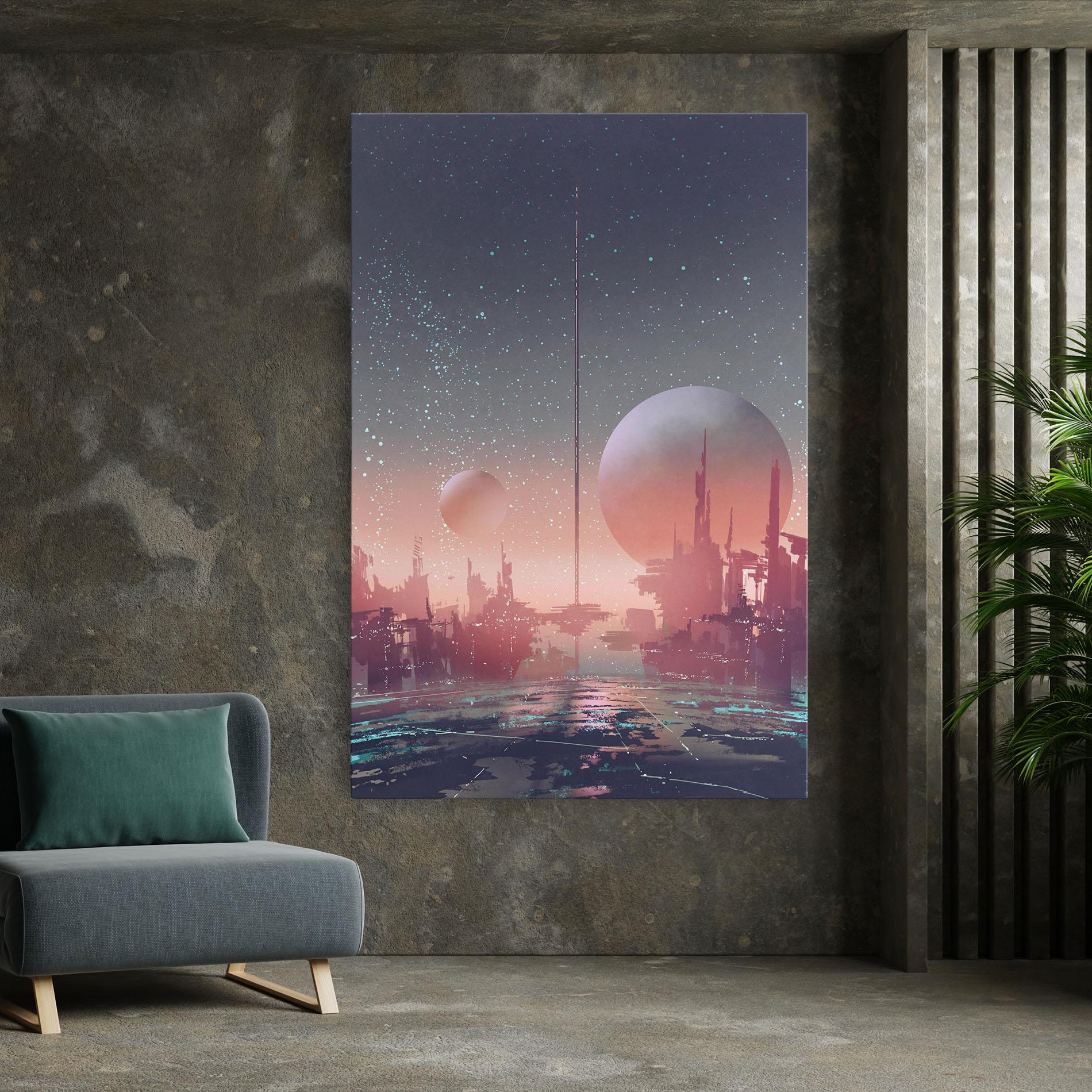 Tablou Canvas Futuristic Alien Buildings mockup 7