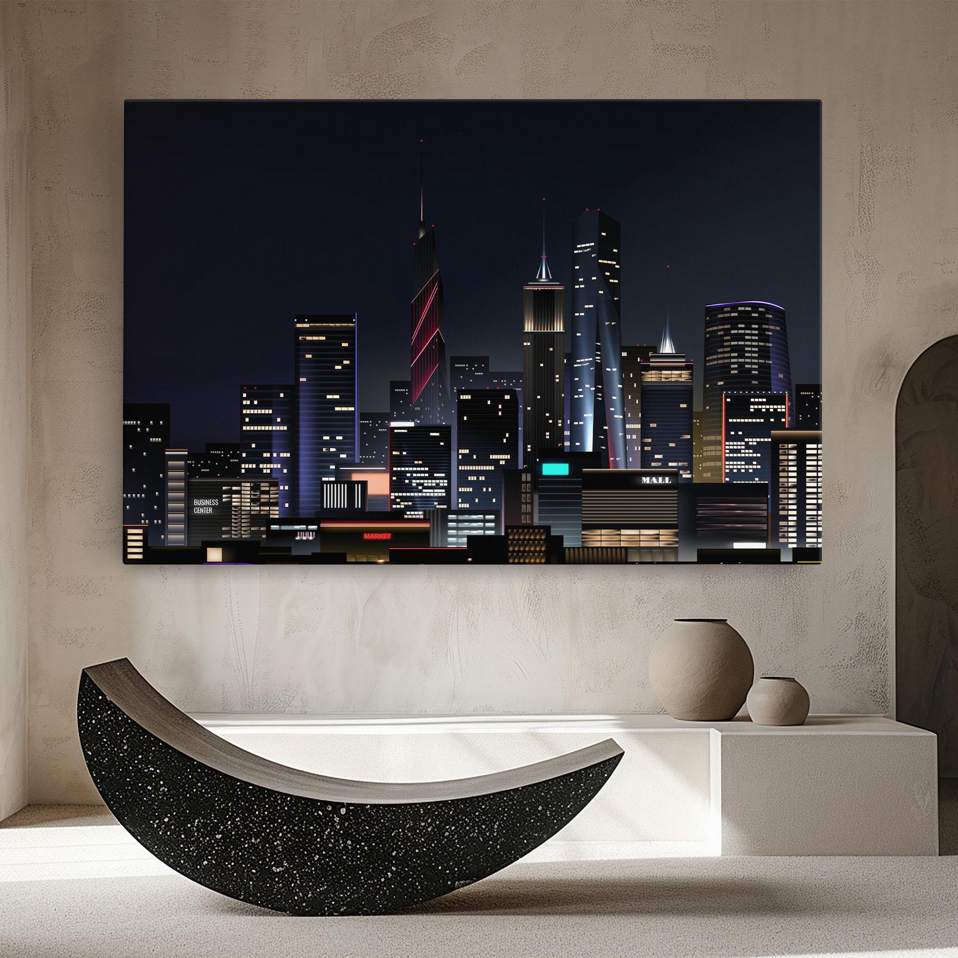 Tablou Canvas Night City mockup 8