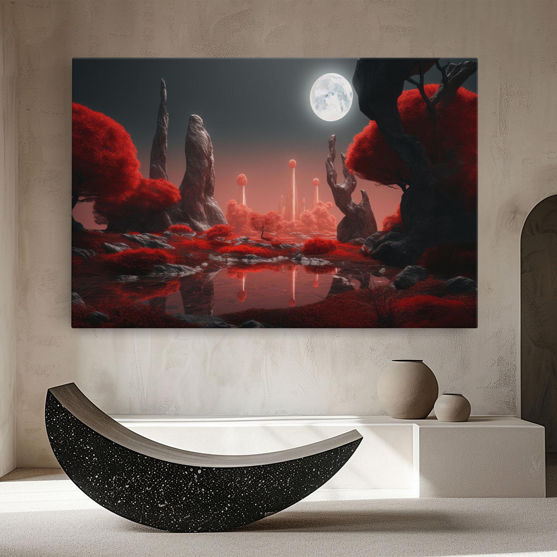 Tablou Canvas Red Alien Trees mockup 8