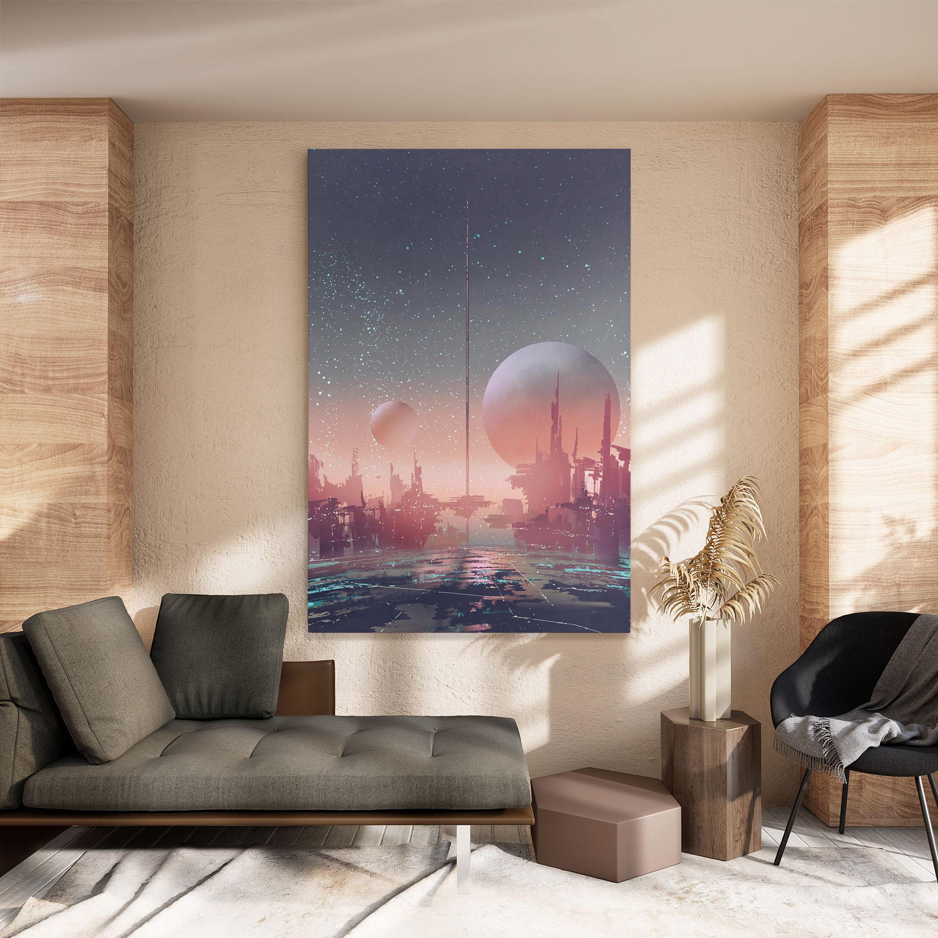 Tablou Canvas Futuristic Alien Buildings mockup 8