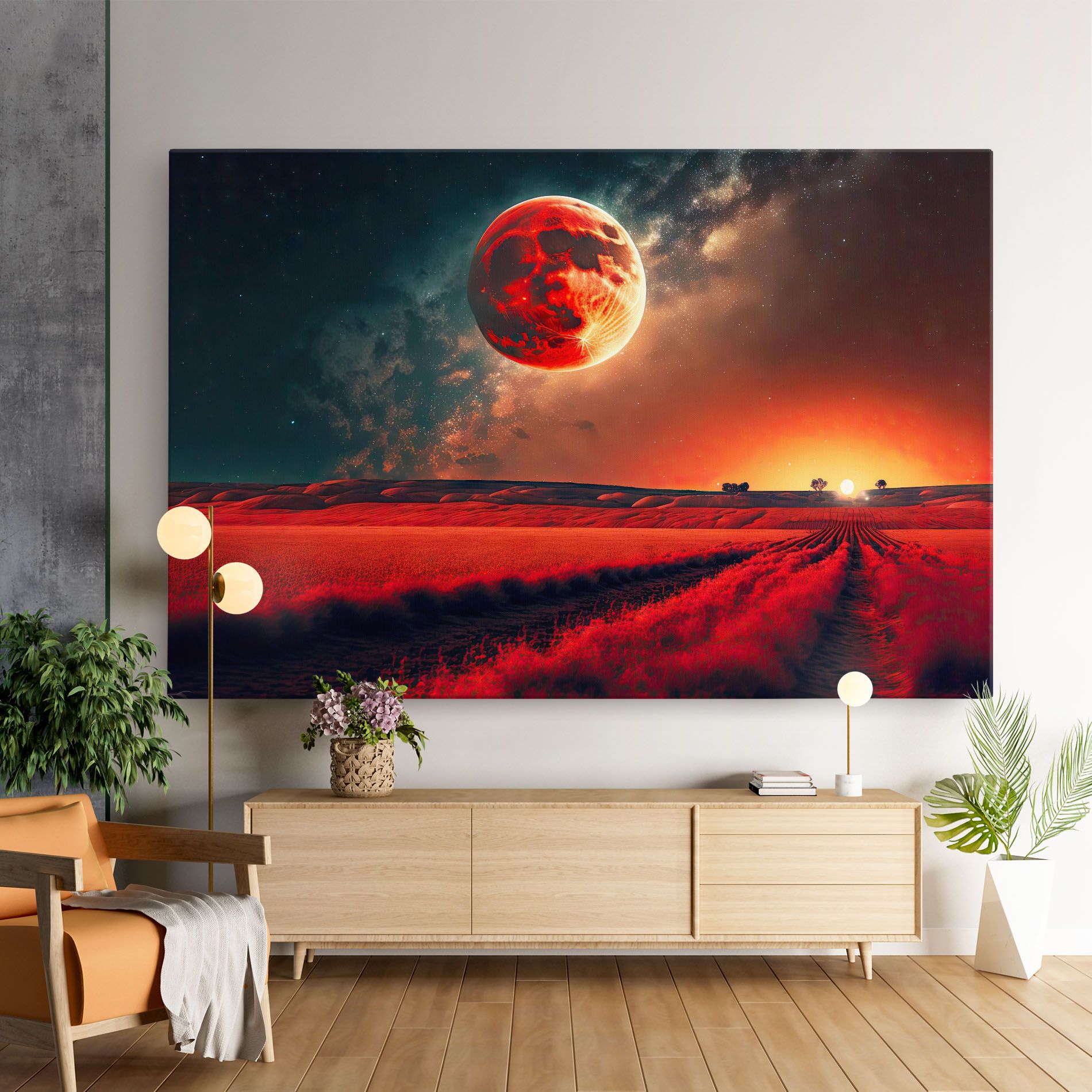 Huge Red Moon mockup 9