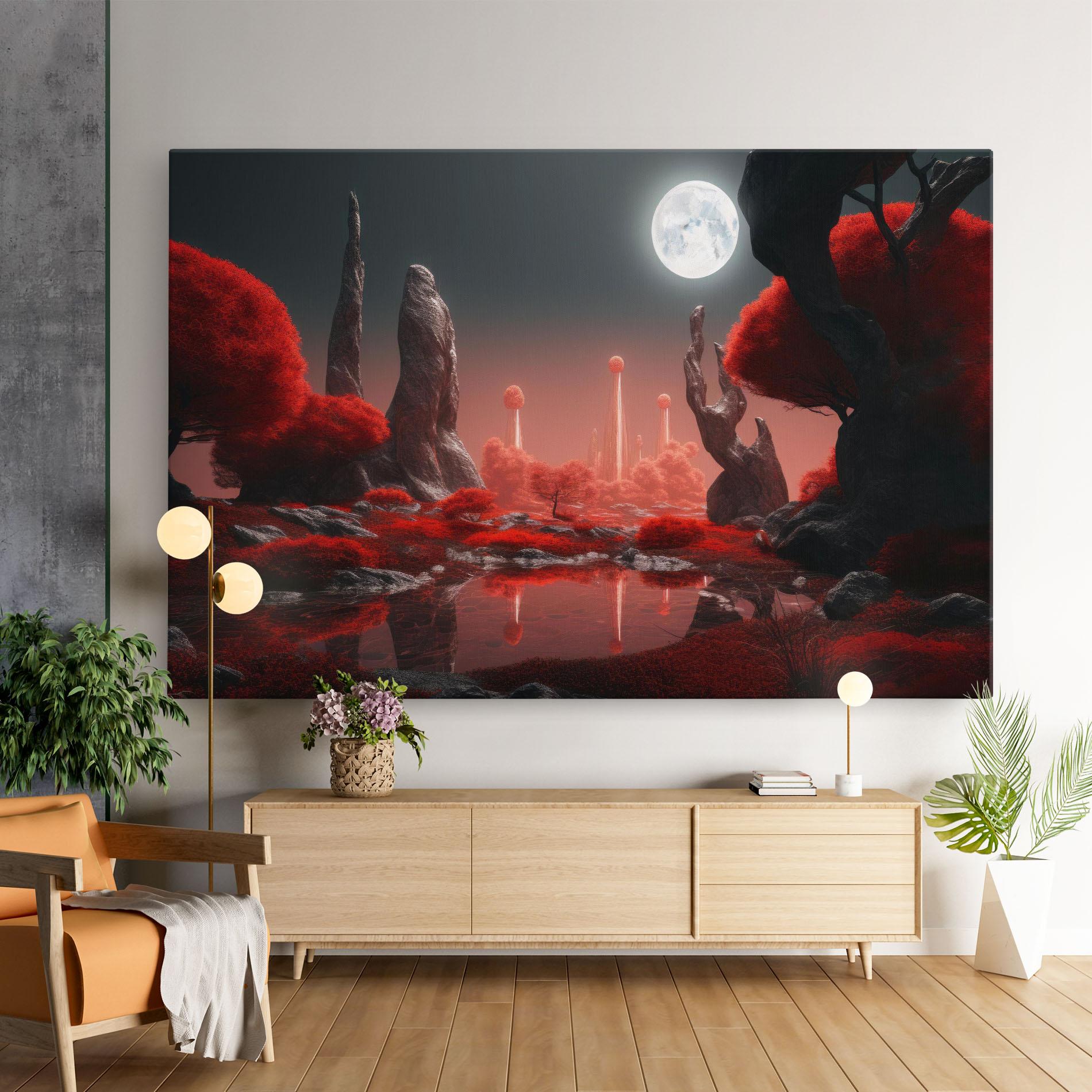 Tablou Canvas Red Alien Trees mockup 9