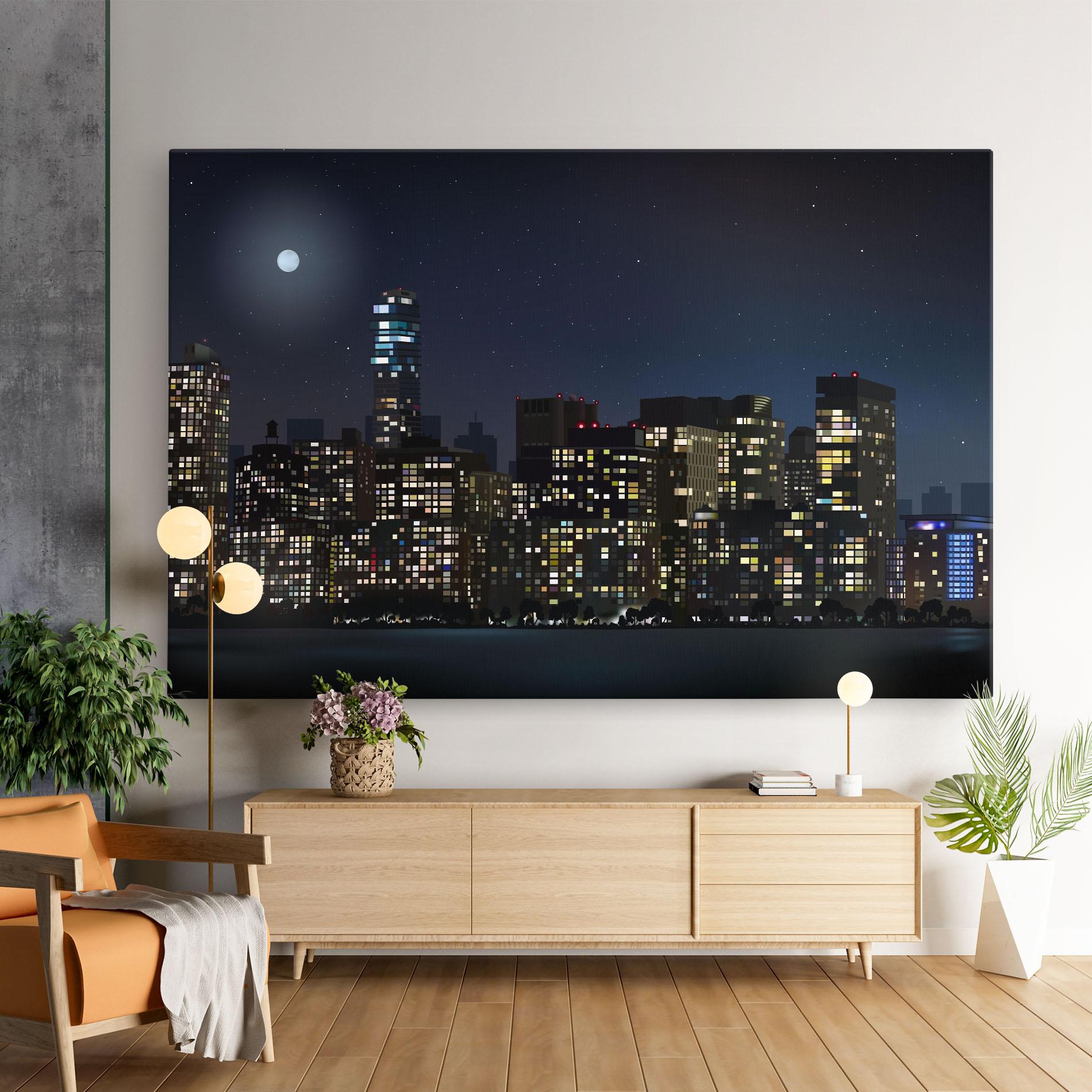 Tablou Canvas Urban City Night mockup 9