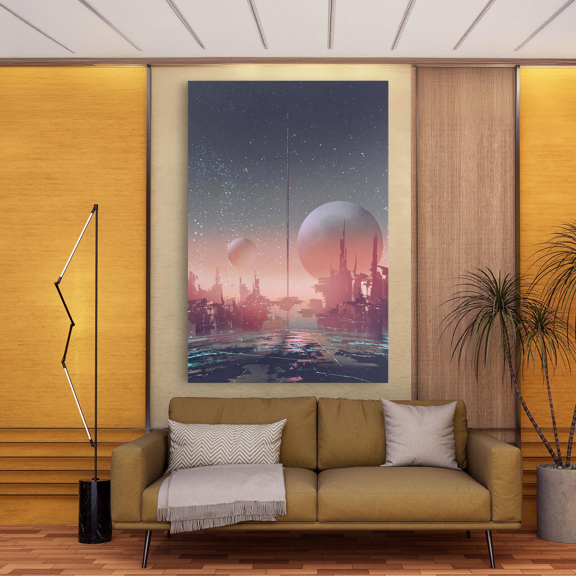 Tablou Canvas Futuristic Alien Buildings mockup 9