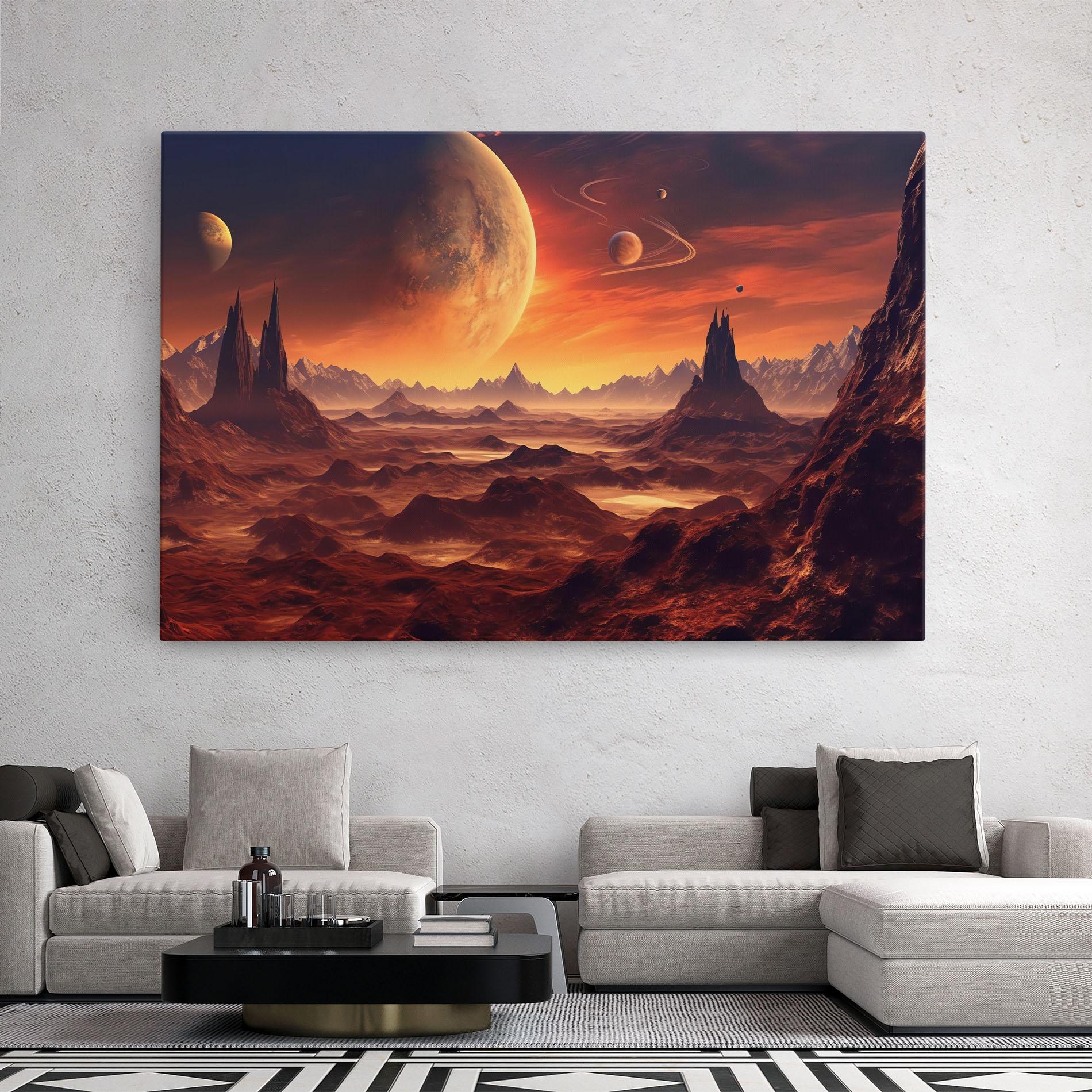 Tablou Canvas Fiery Orange Sunset mockup 2