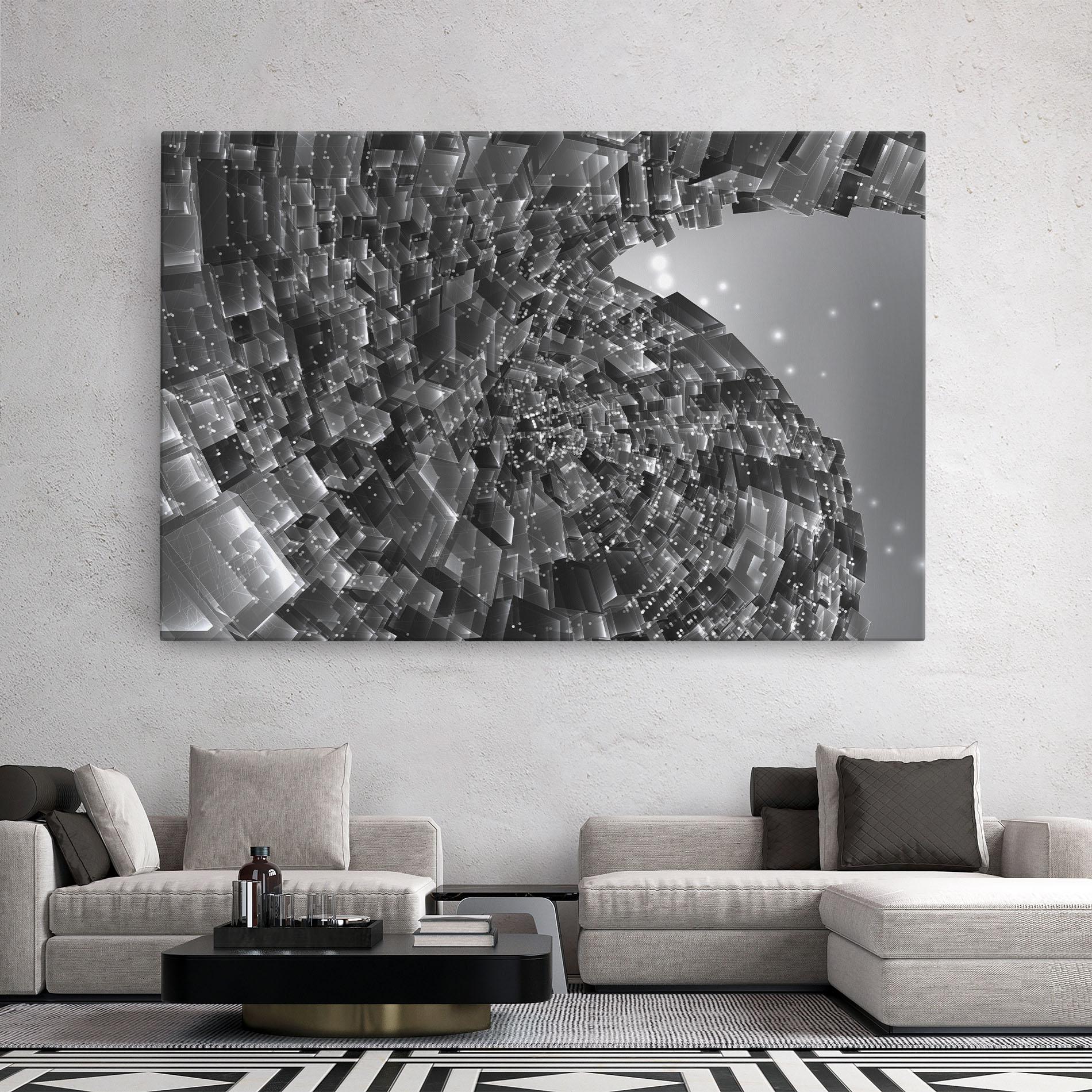 Tablou Canvas Grey Shape View mockup 2