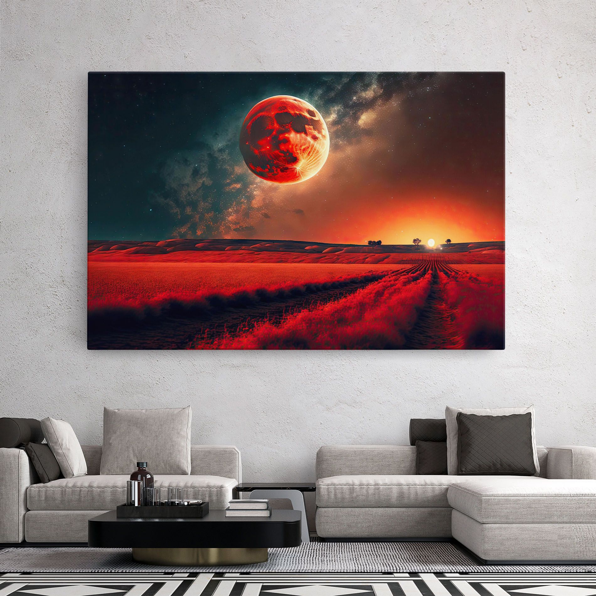 Huge Red Moon mockup 2
