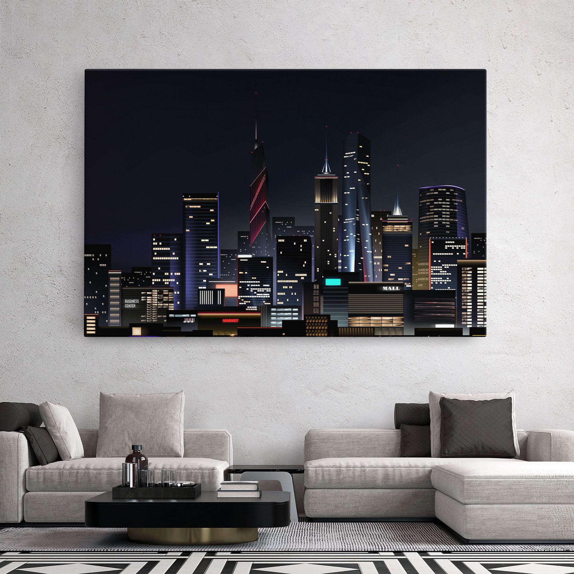 Tablou Canvas Night City mockup 2