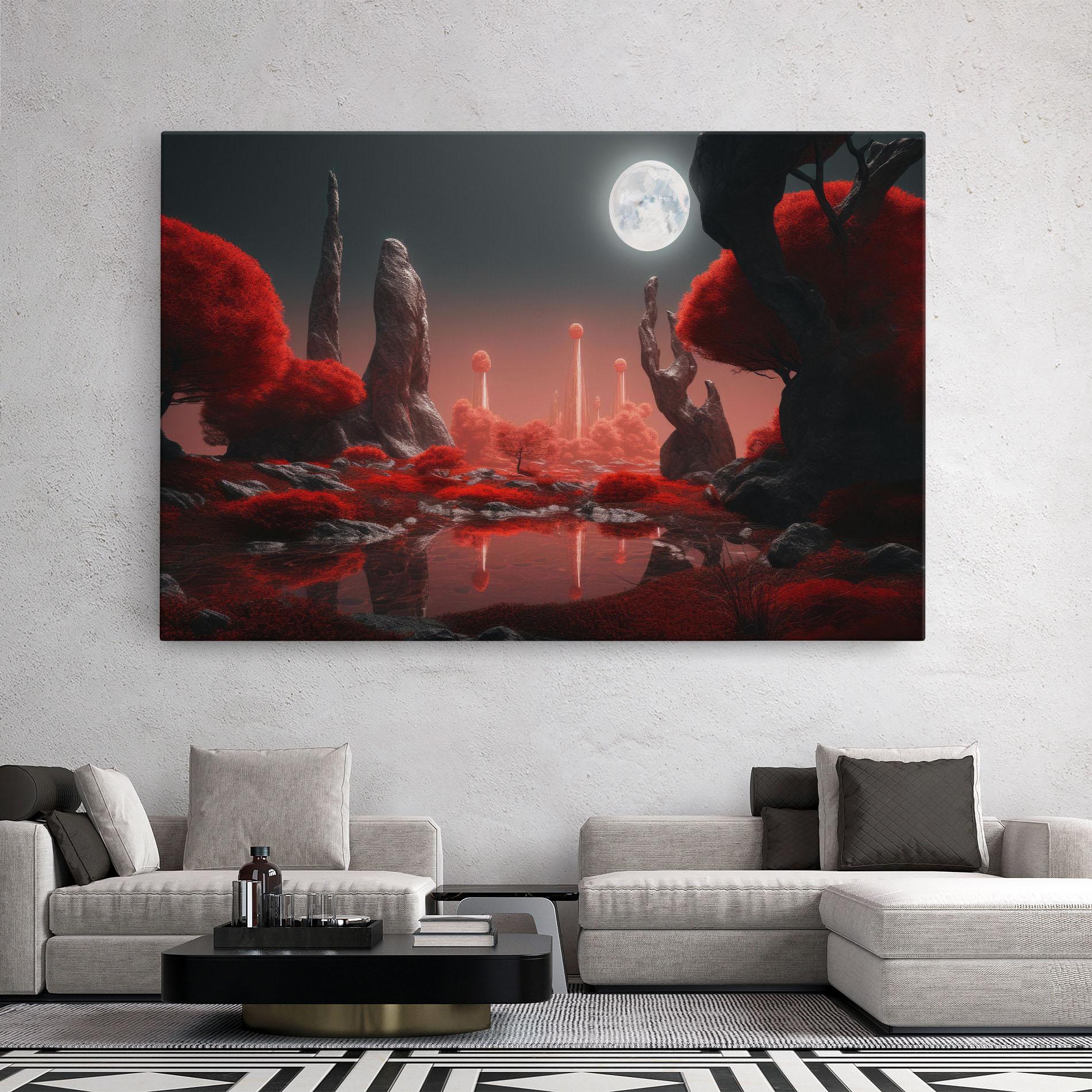 Tablou Canvas Red Alien Trees mockup 2