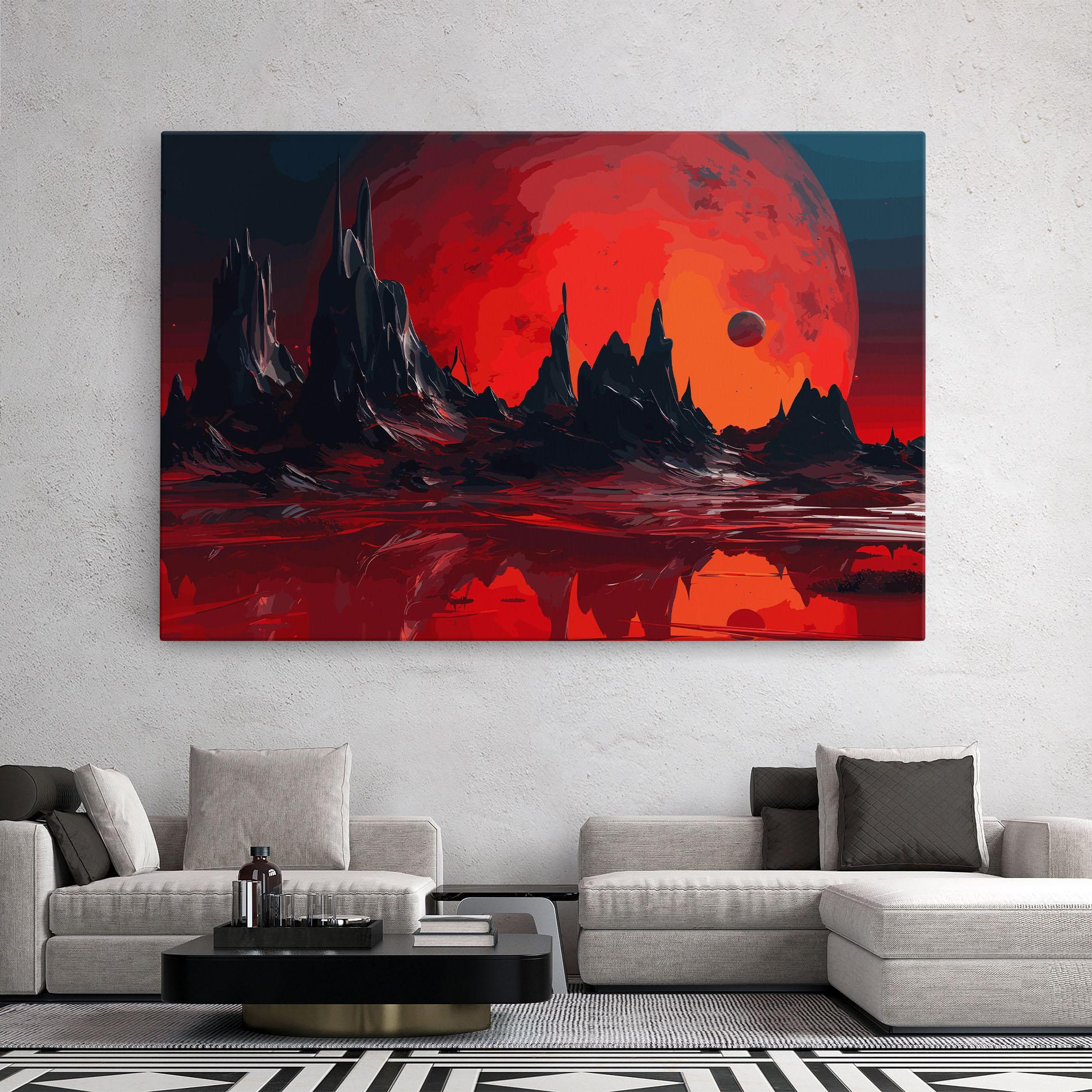 Tablou Canvas Red Moon World mockup 2