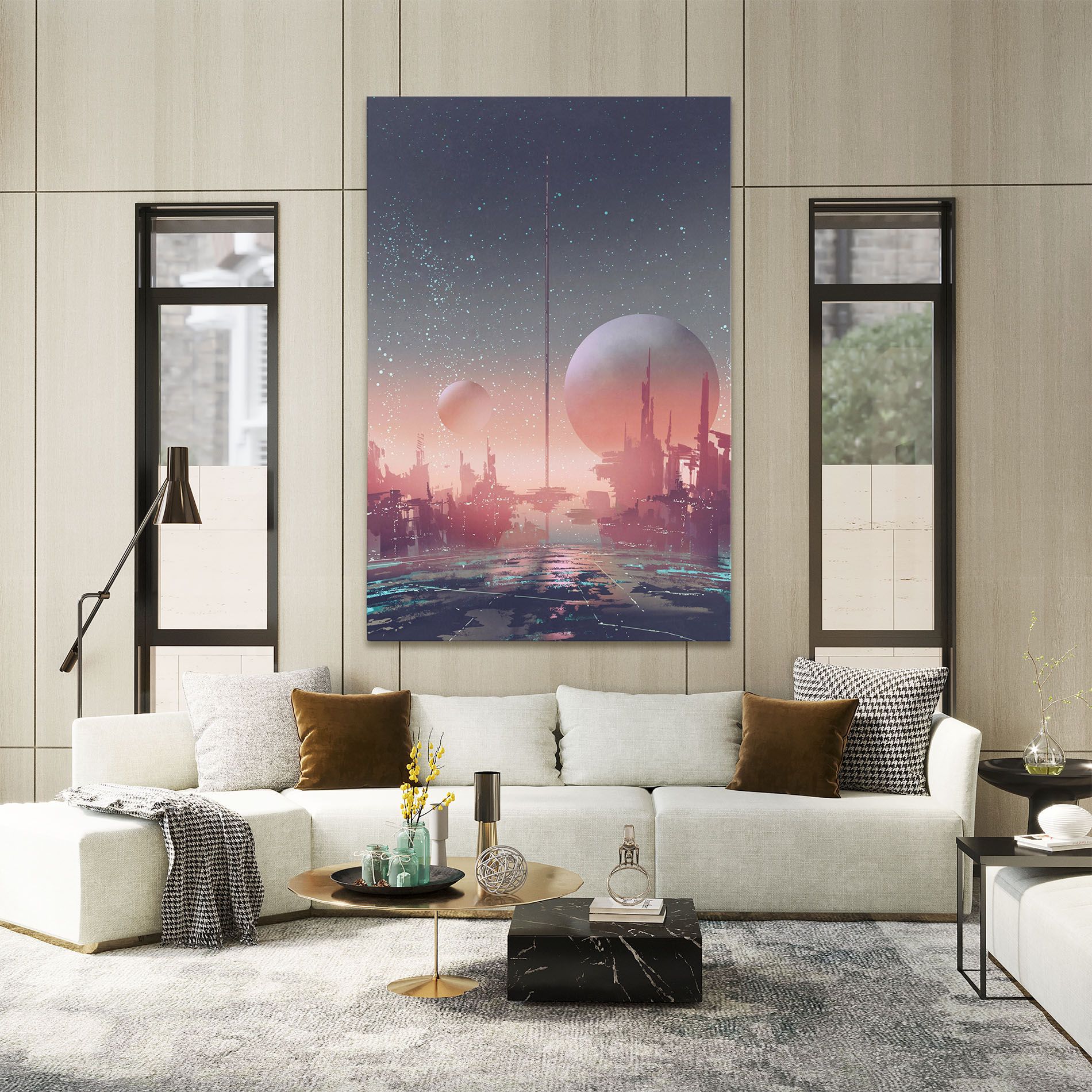 Futuristic Alien Buildings mockup 2