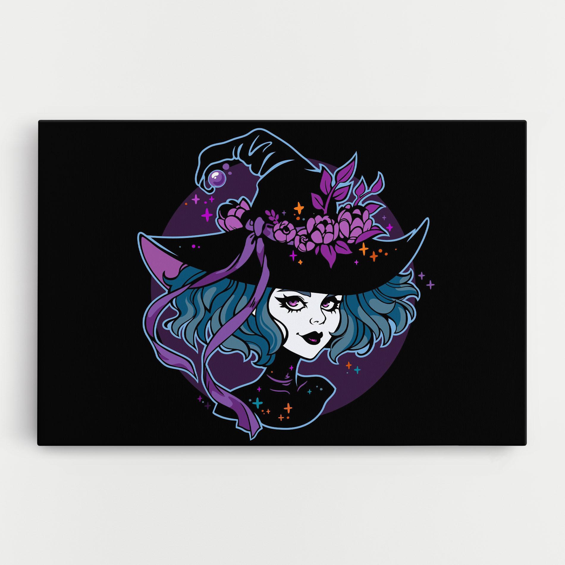 Tablou Canvas Cute Purple Witch mockup 0