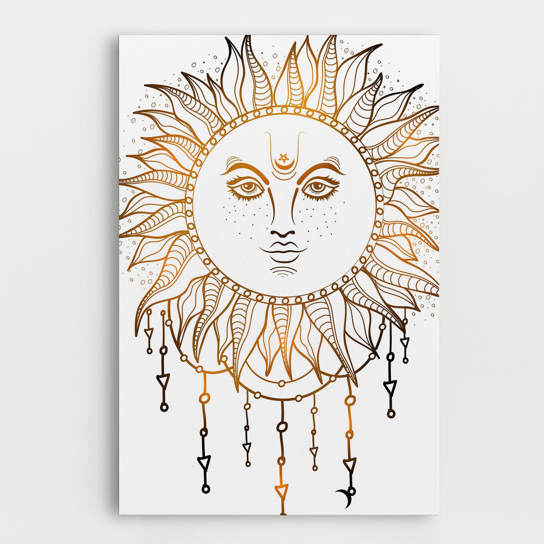 Tablou Canvas Gold Sun Face mockup 0