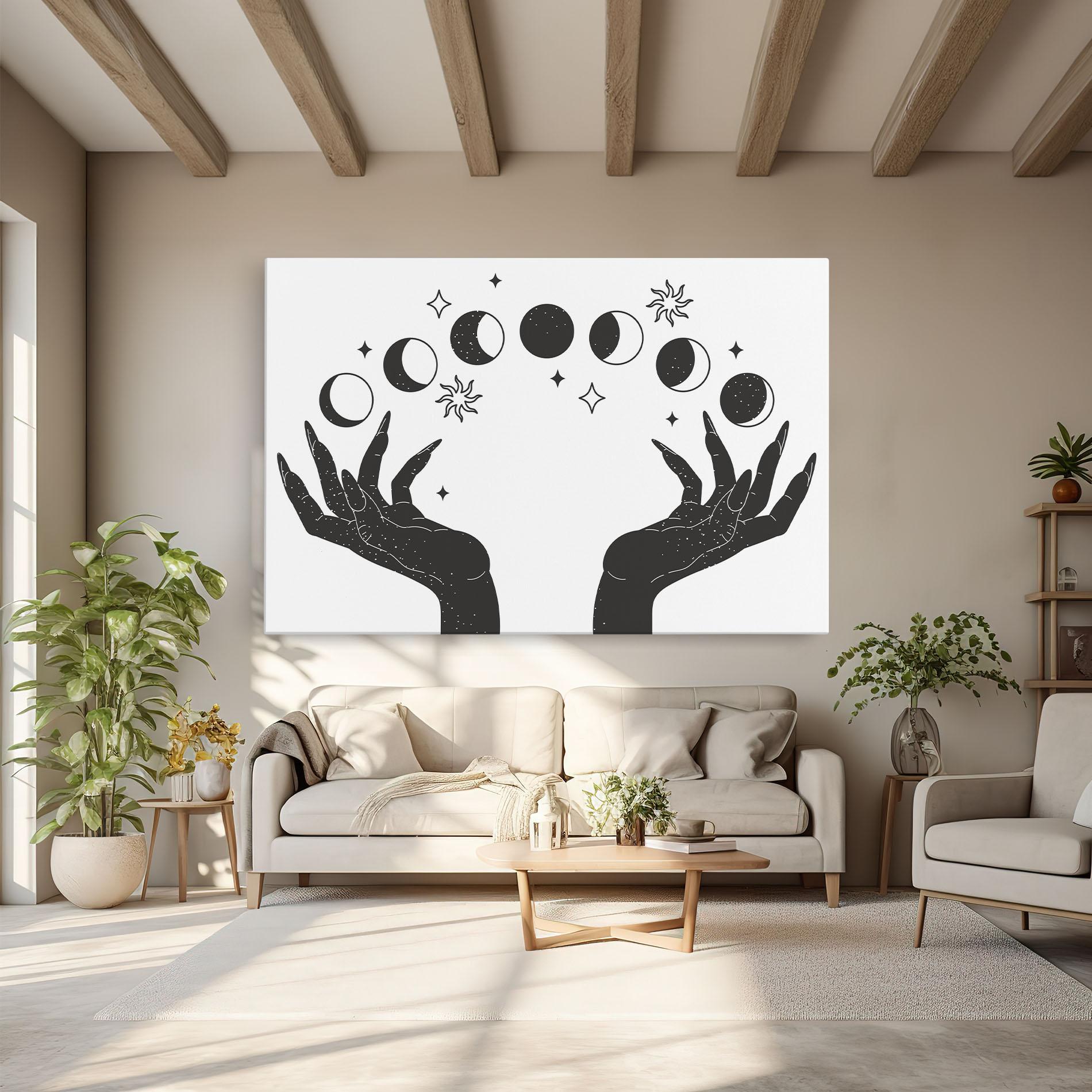 Tablou Canvas Magic Moon Hands mockup 6