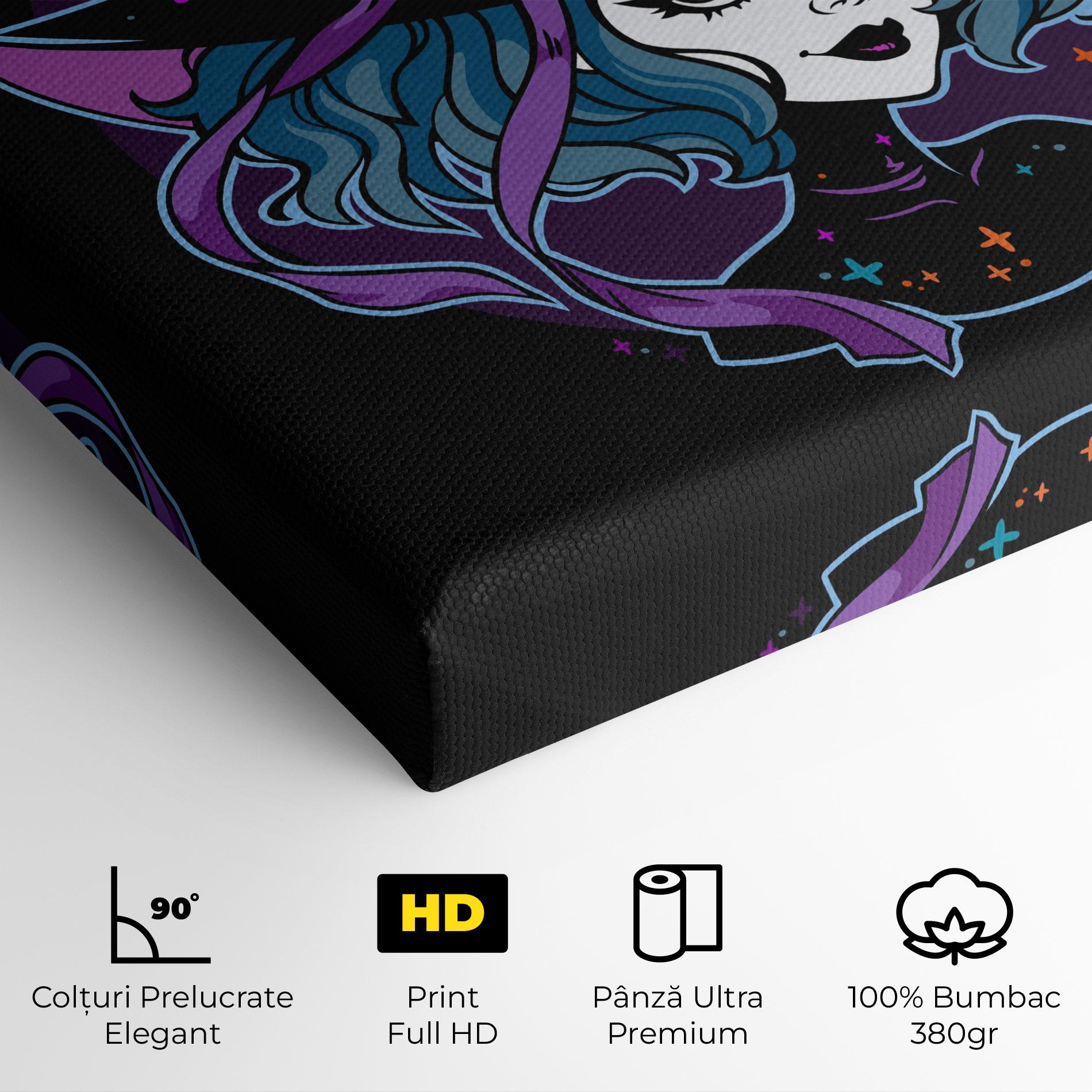Tablou Canvas Cute Purple Witch mockup 4
